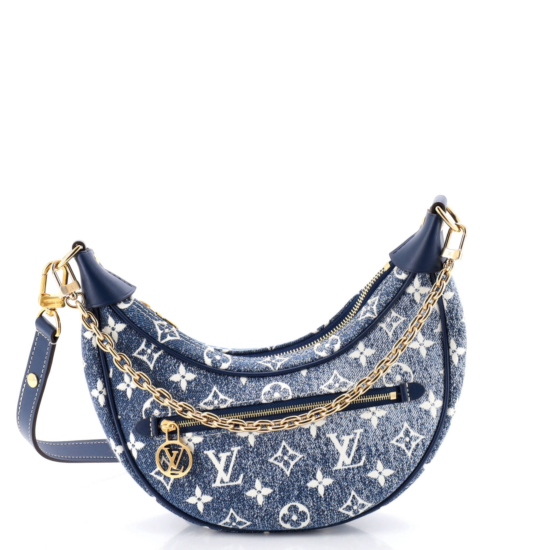 Loop Handbag Monogram Jacquard Denim