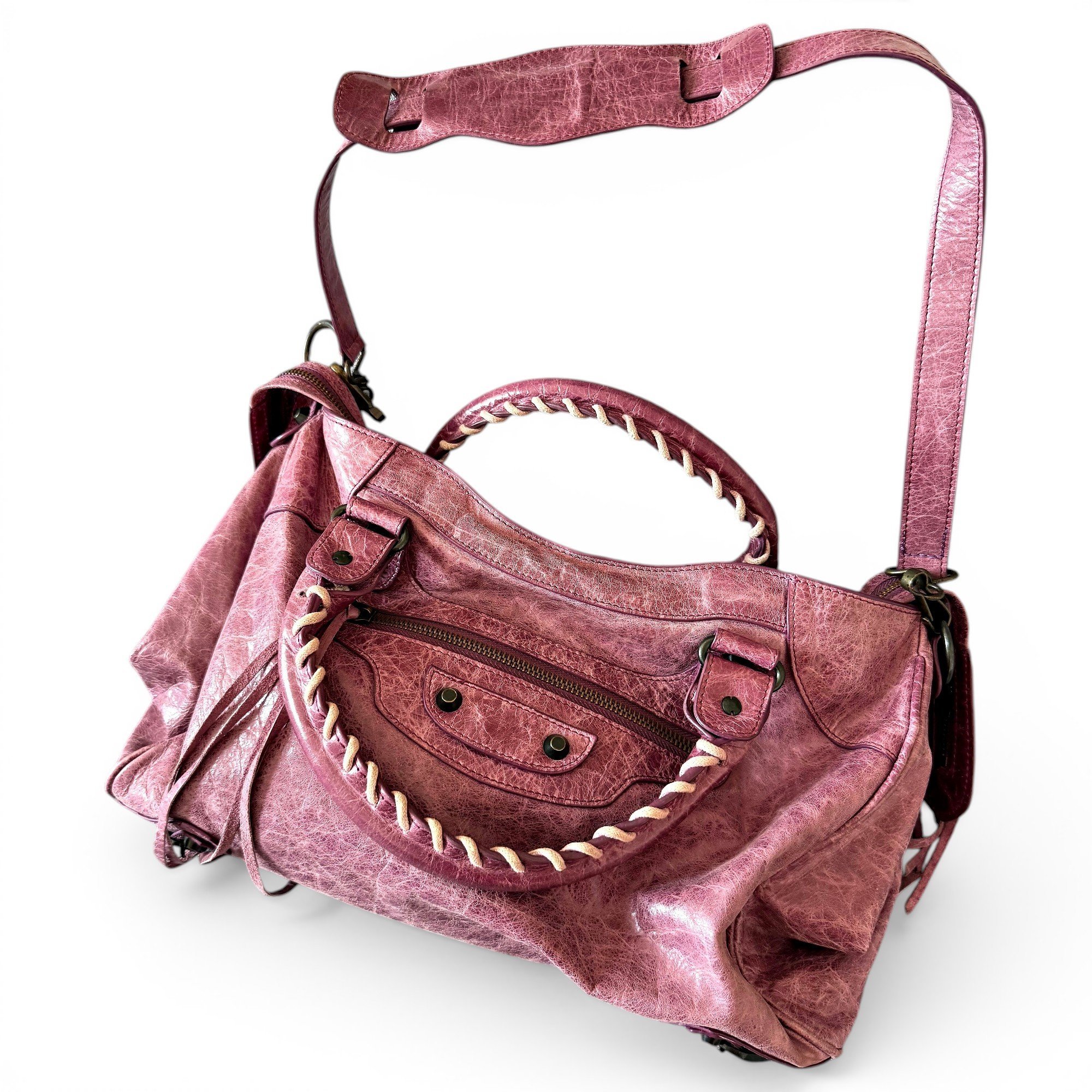 City leather handbag