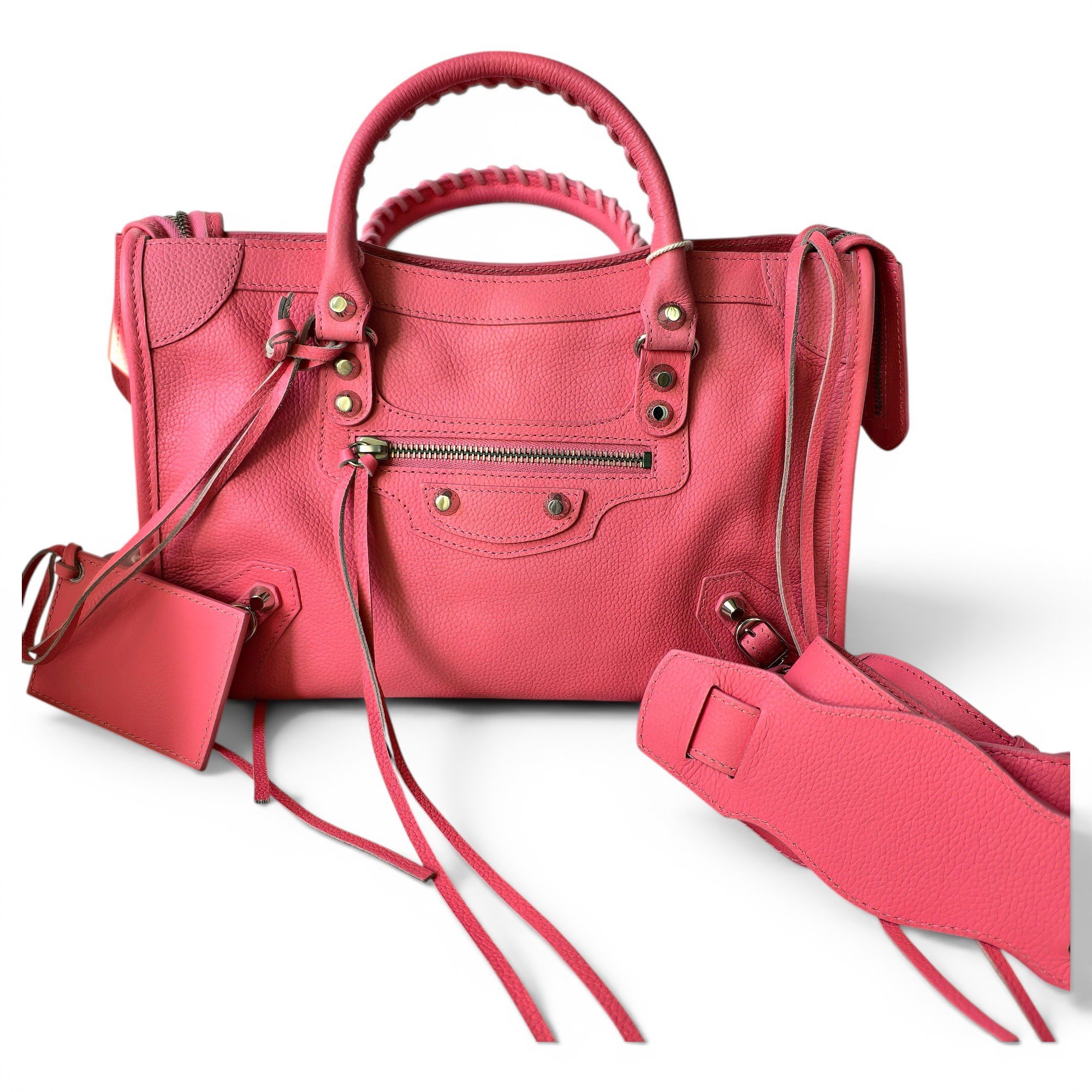 City leather handbag