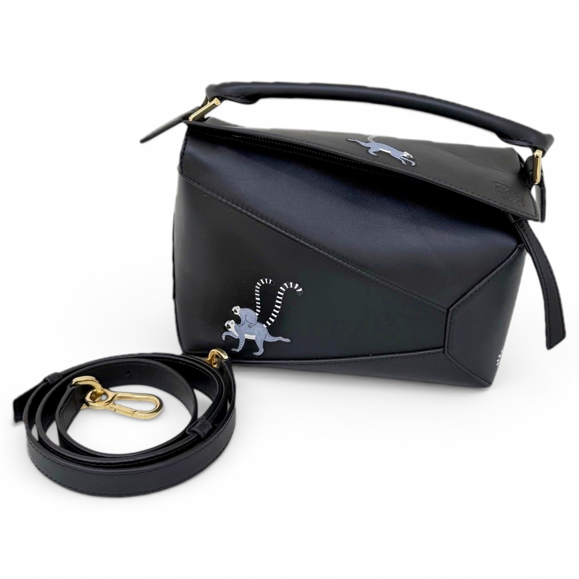 Puzzle leather handbag