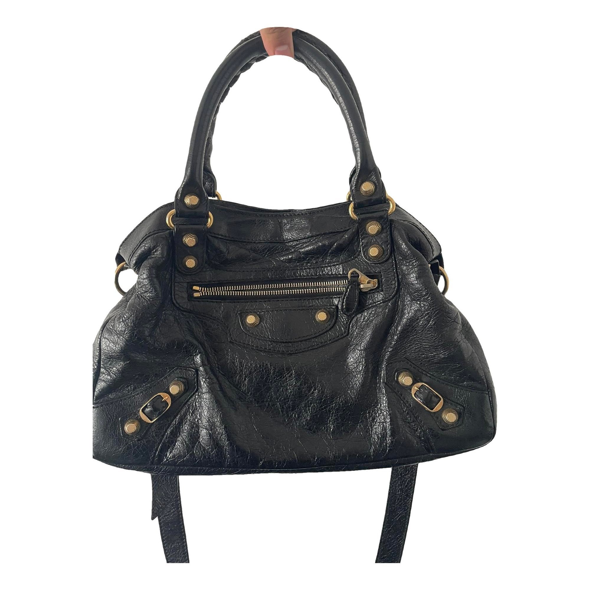 City leather handbag