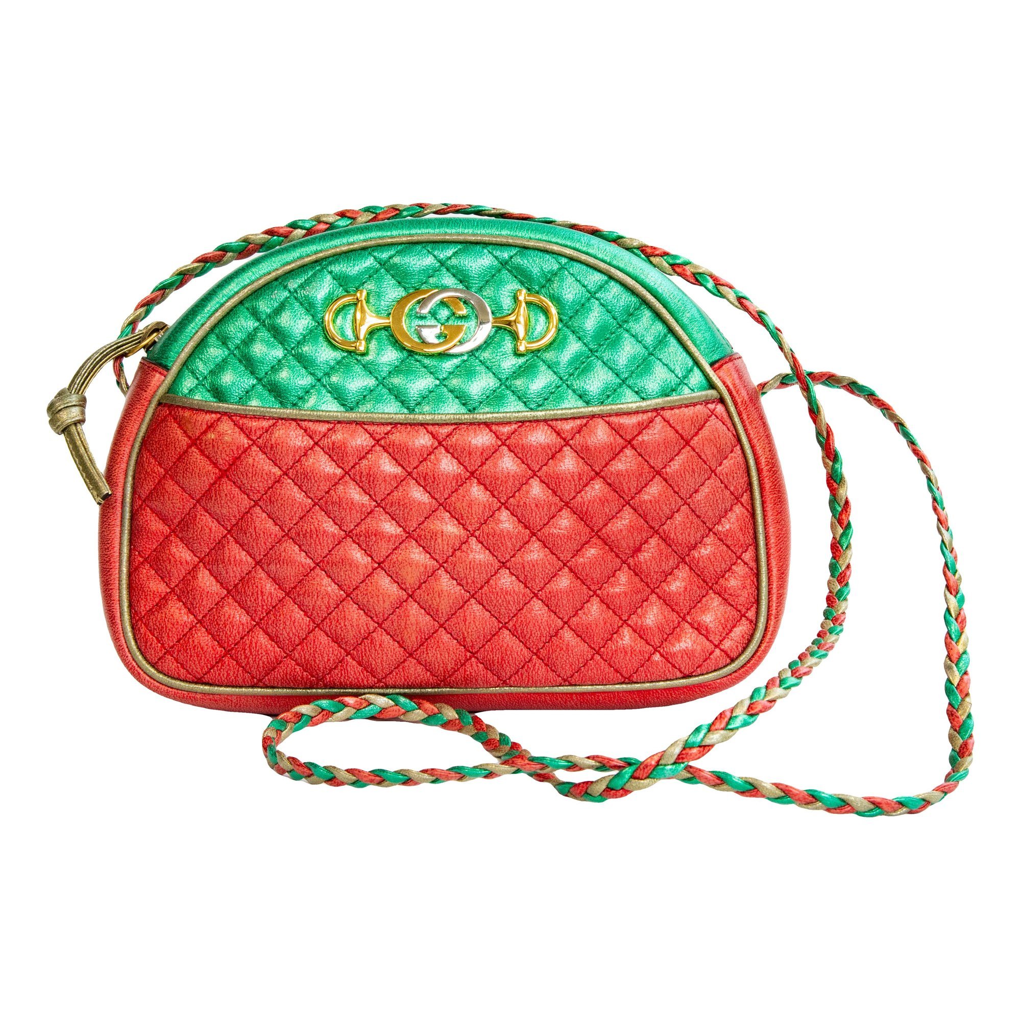 Laminated leather crossbody bag
