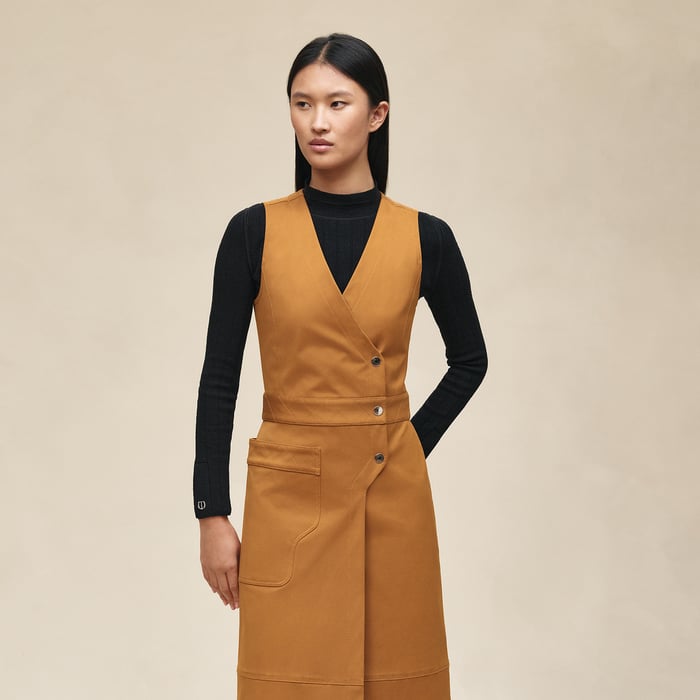 Marron Ocre Wraparound Dress