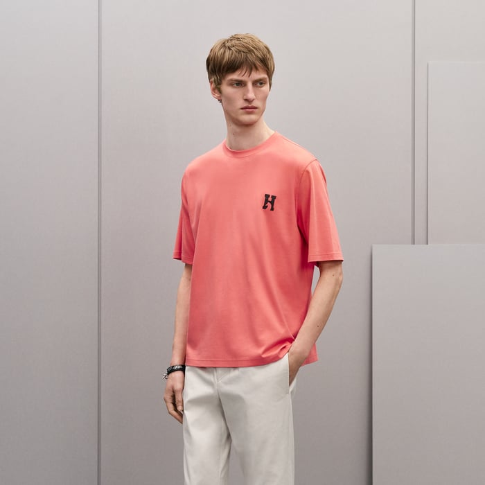 Sunset "H'Cheval" T-shirt With Leather Detail
