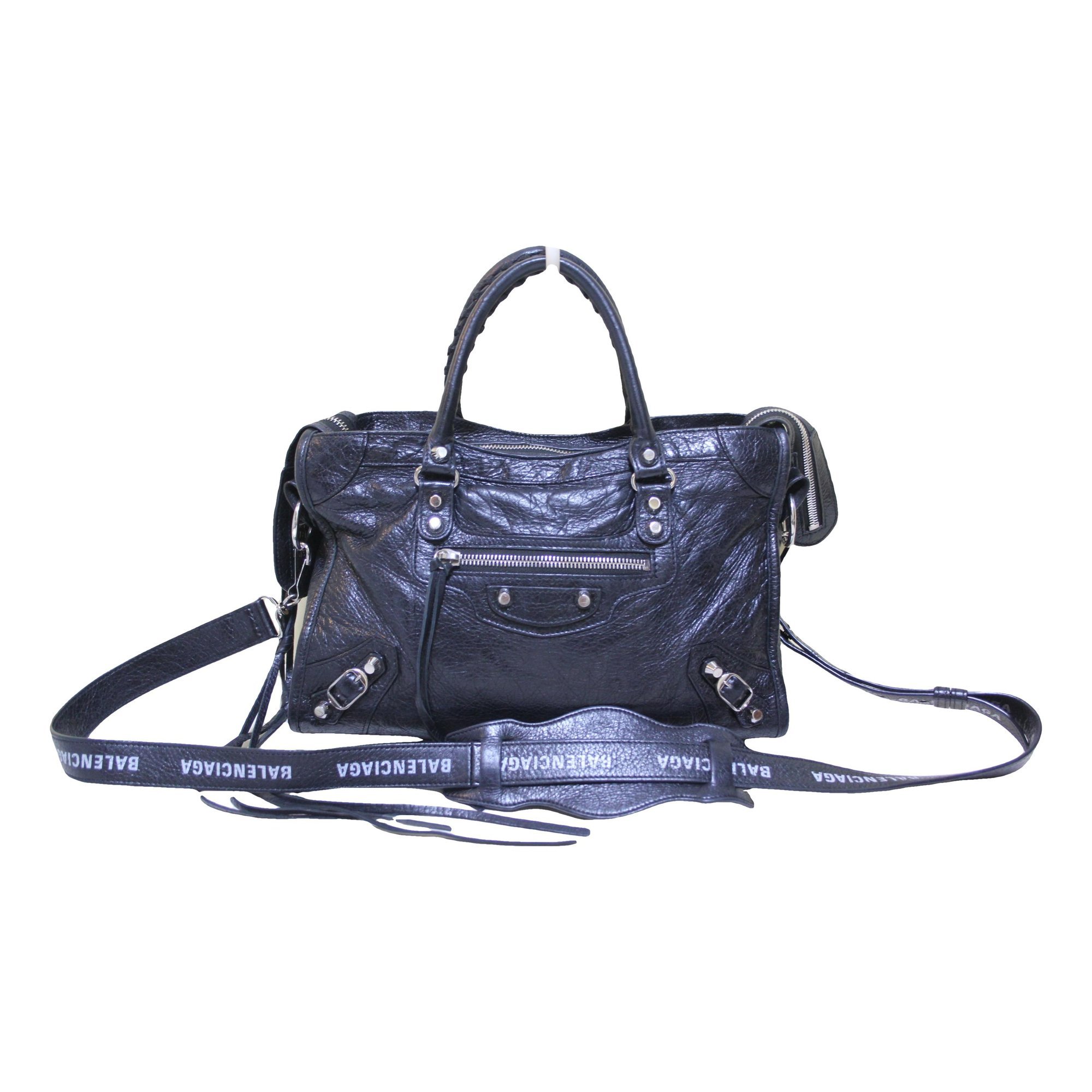 City leather handbag
