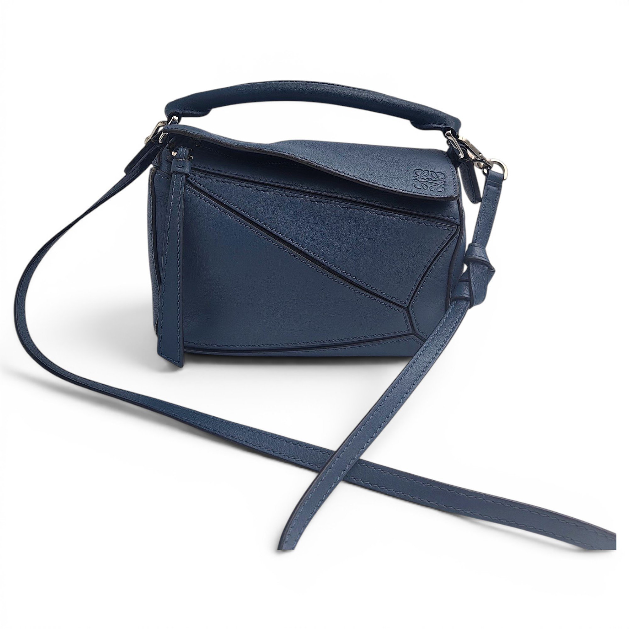 Puzzle leather handbag