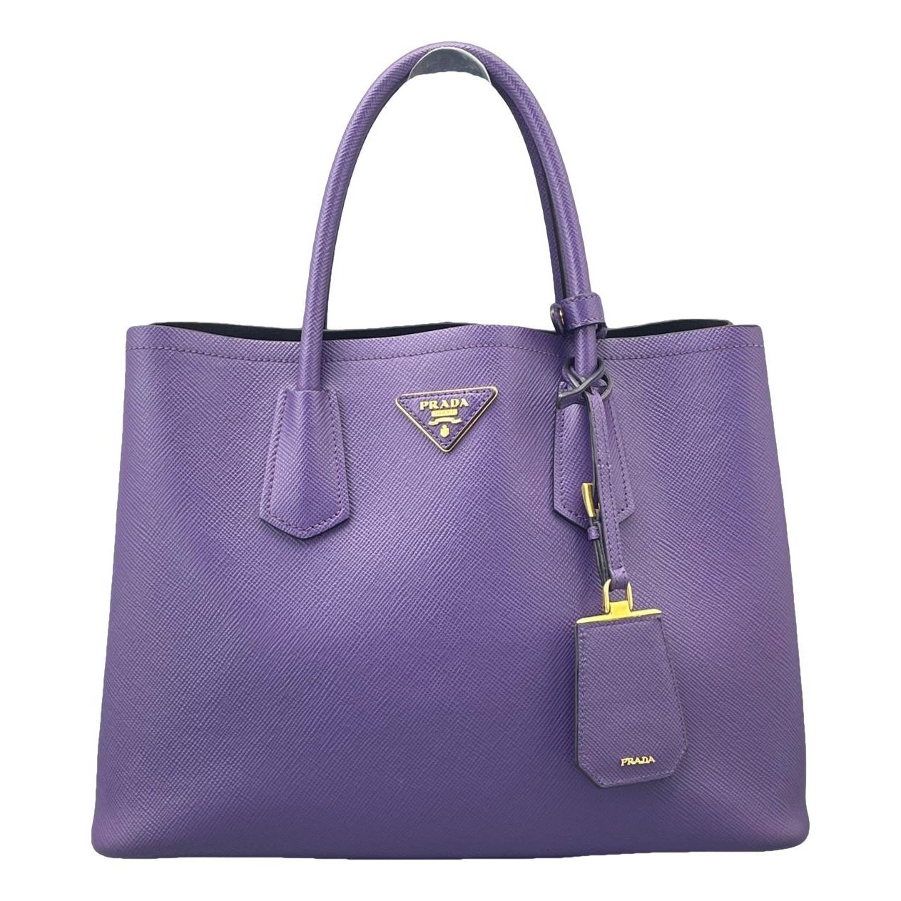 Double leather handbag