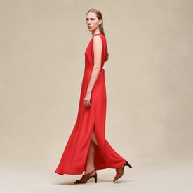 Sleeveless embroidered caftan