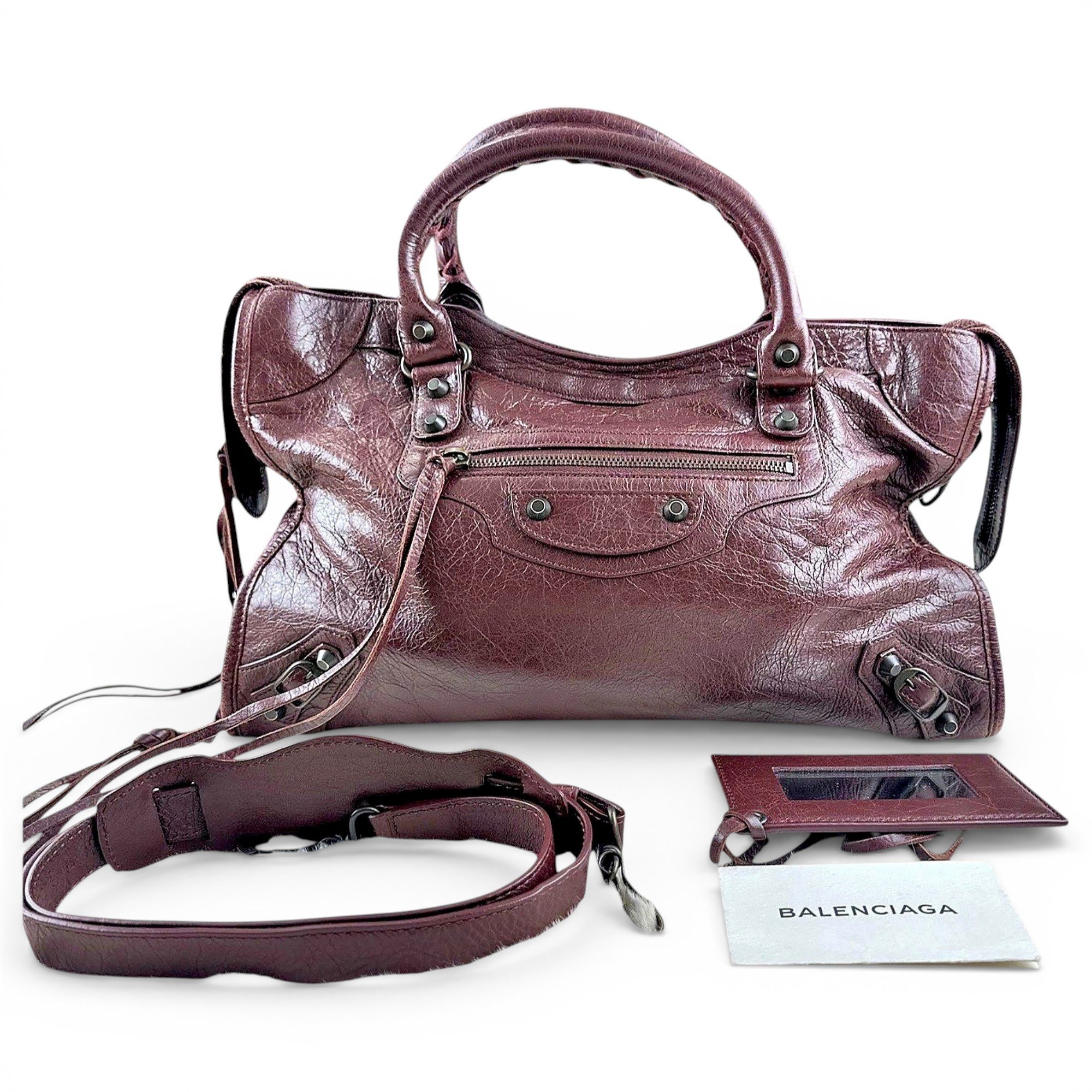 City leather handbag