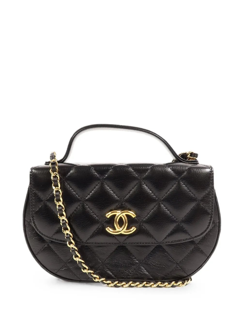 quilted CC turn-lock shoulder bag