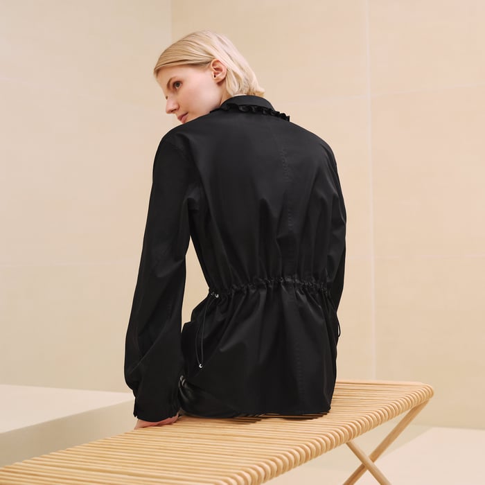 Noir Drawstring Overshirt