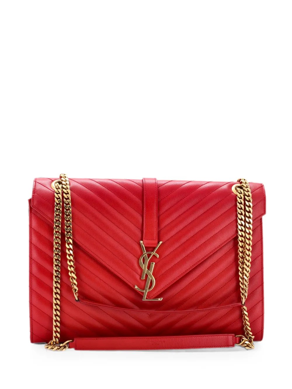 Classic Monogram Envelope Satchel Matelasse Chevron Leather Large shoulder bag