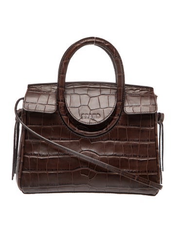 Embossed Leather Top Handle Bag