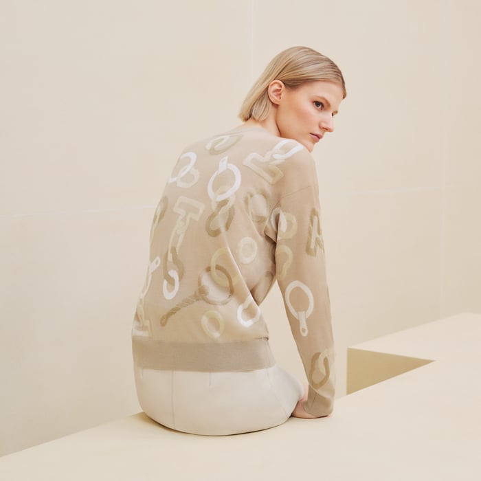 Beige Glaise "Effet Kaleidoscope" Long-sleeve Sweater