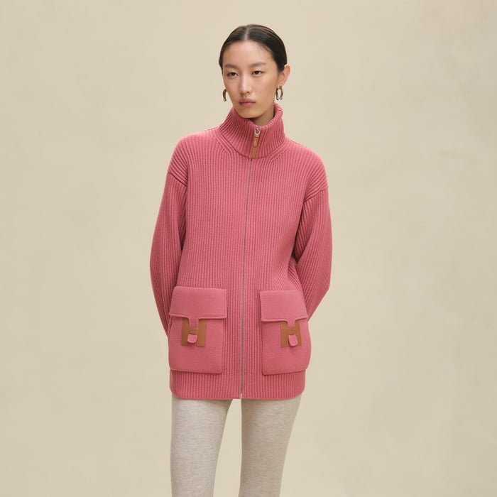 Rose Sorbet Wool Knit Jacket