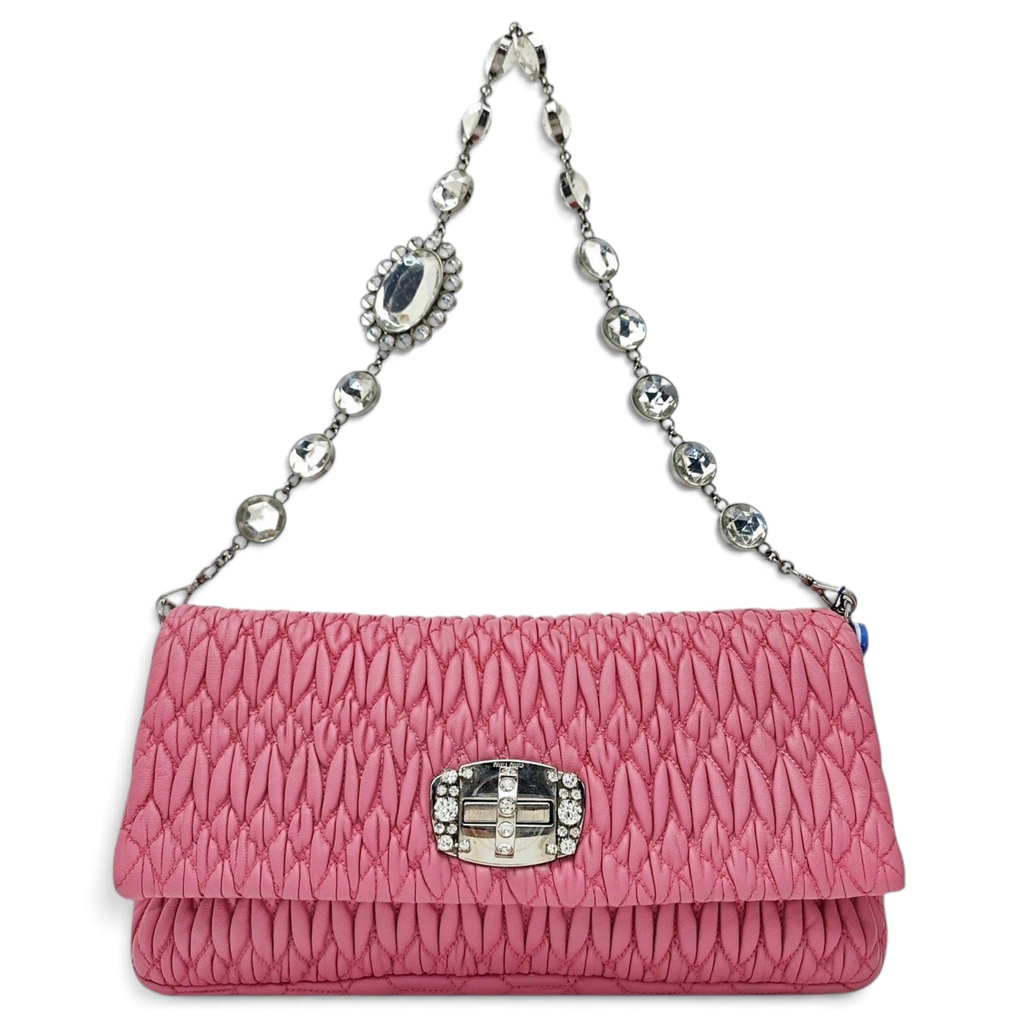 Miu Crystal leather handbag
