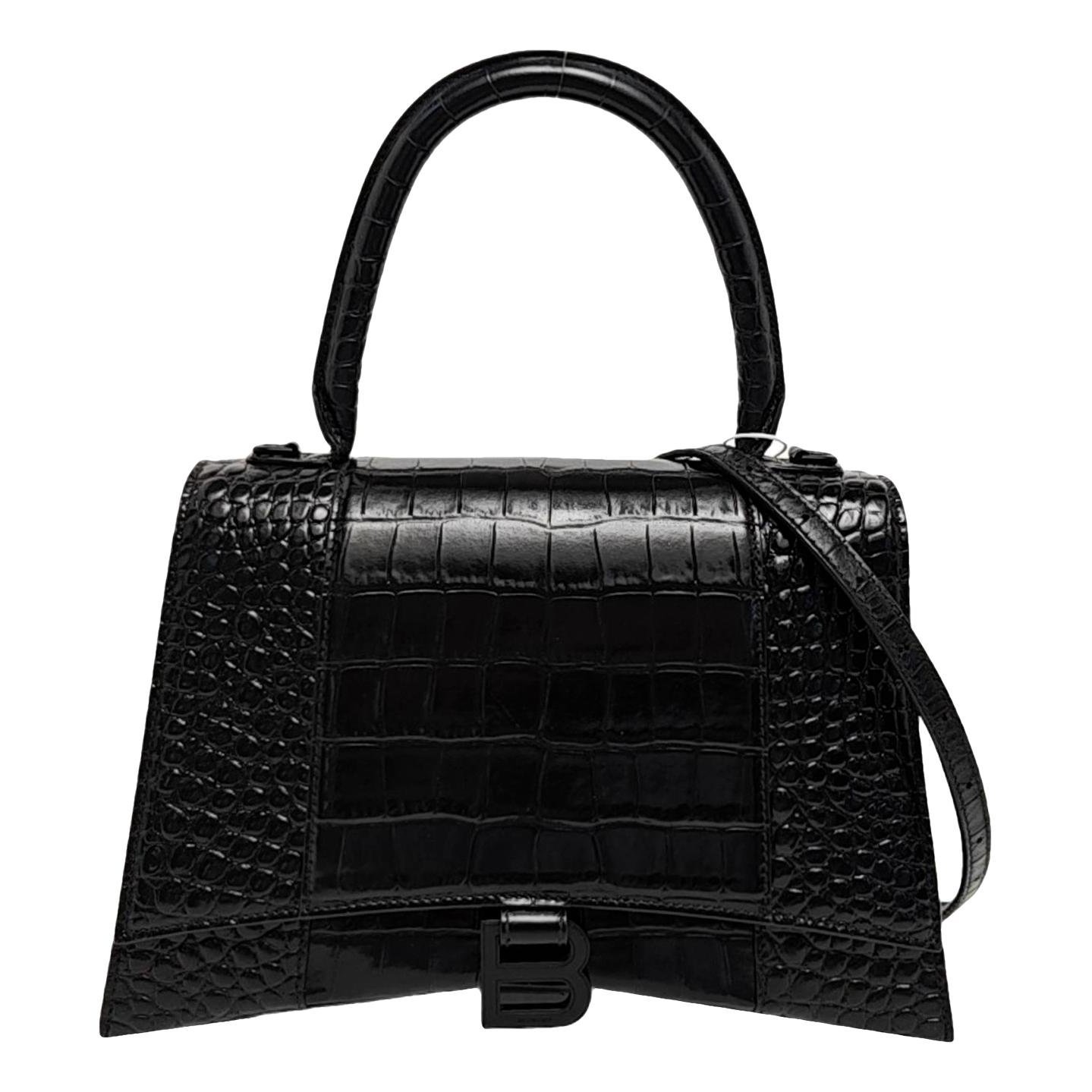 Hourglass leather handbag