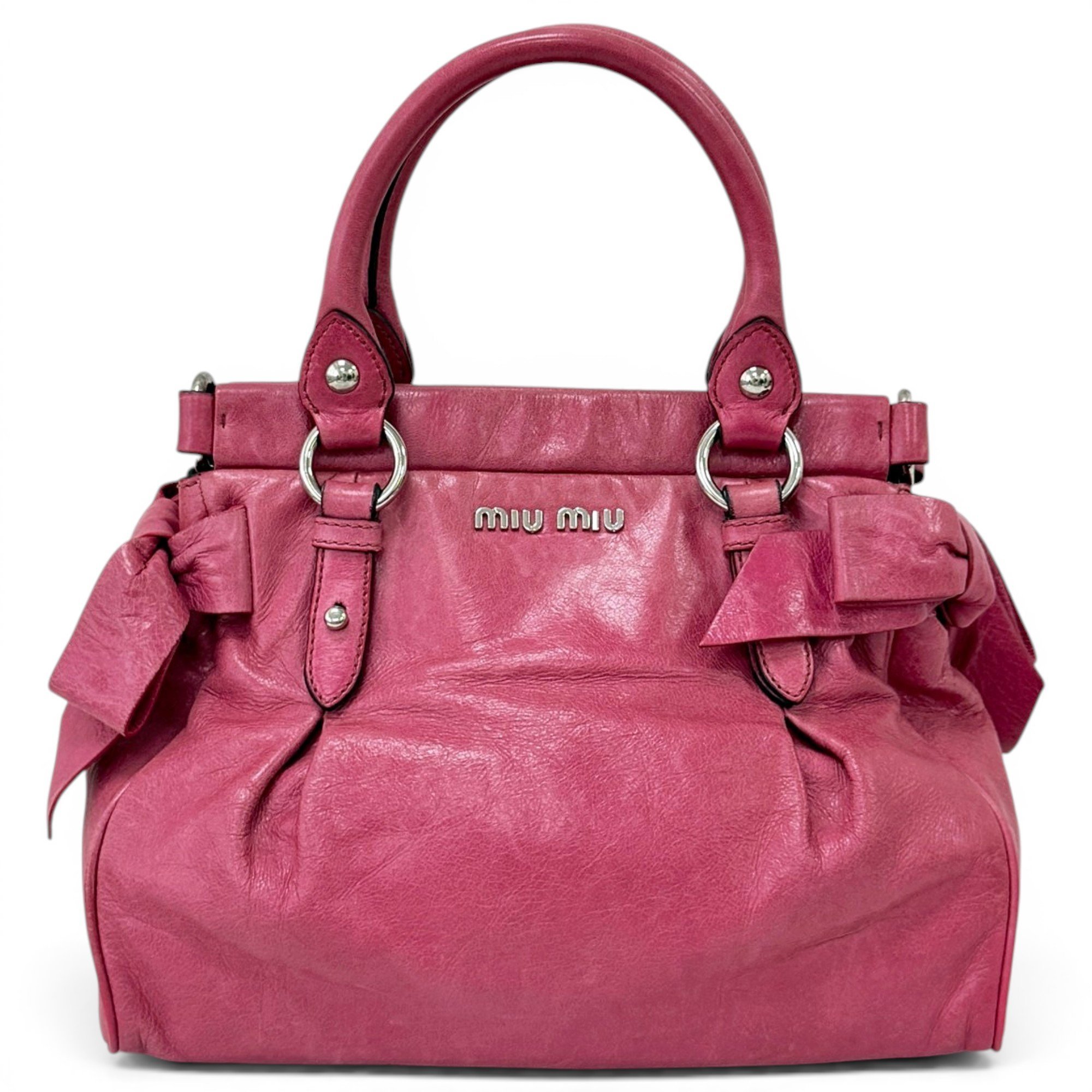 Bow bag leather satchel