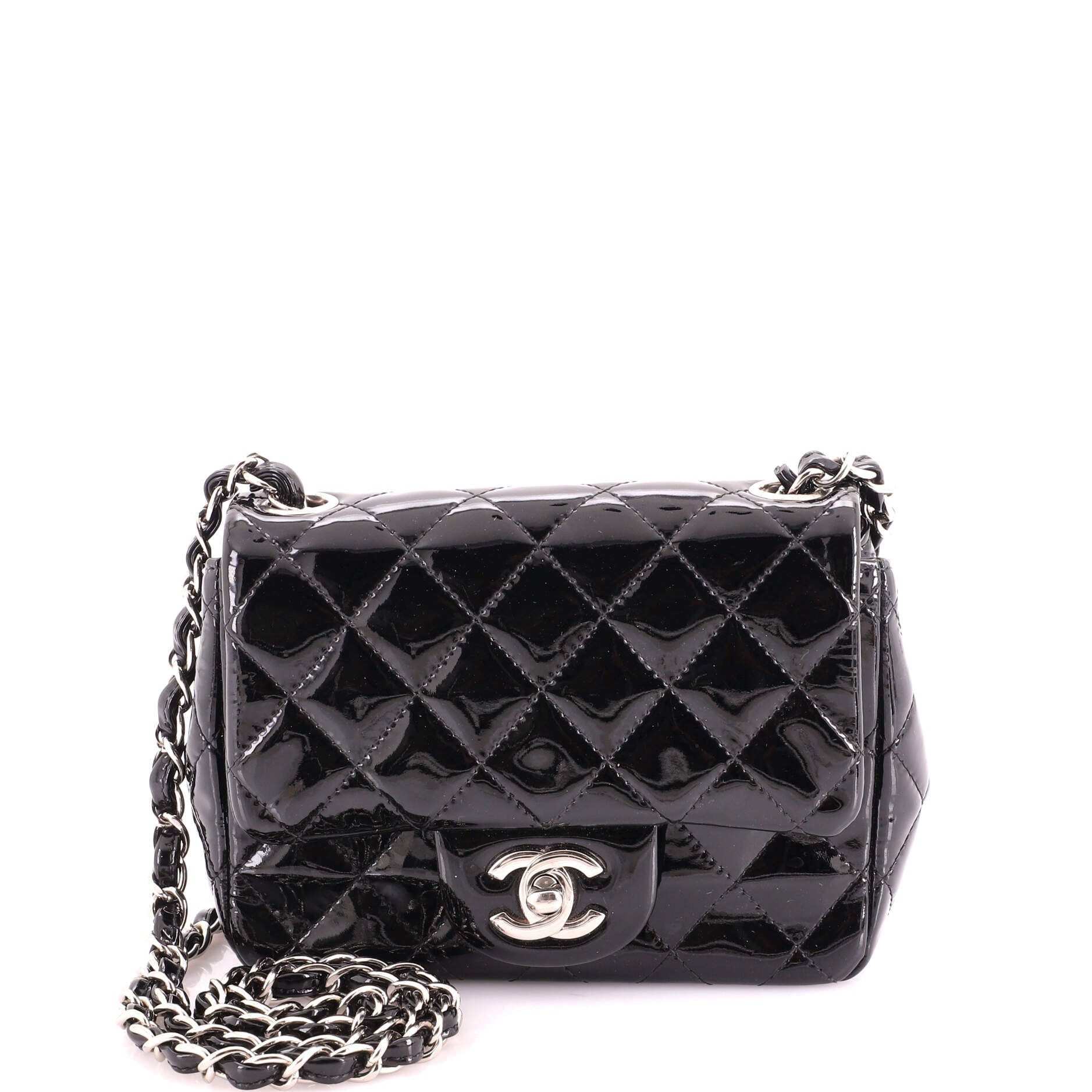 Square Classic Single Flap Bag Quilted Patent Mini