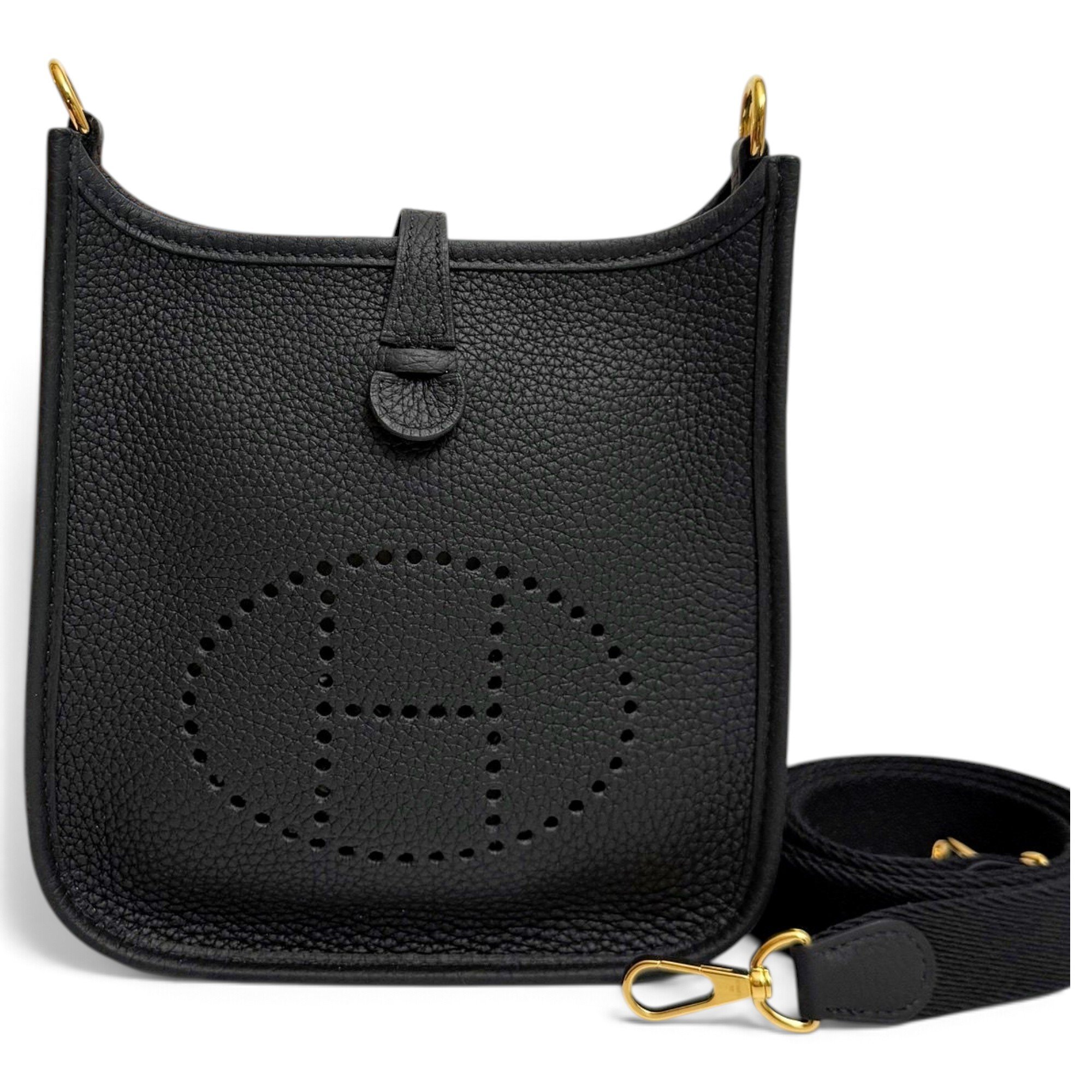 Hermes Evelyne Handbag Noir Clemence Leather 2020