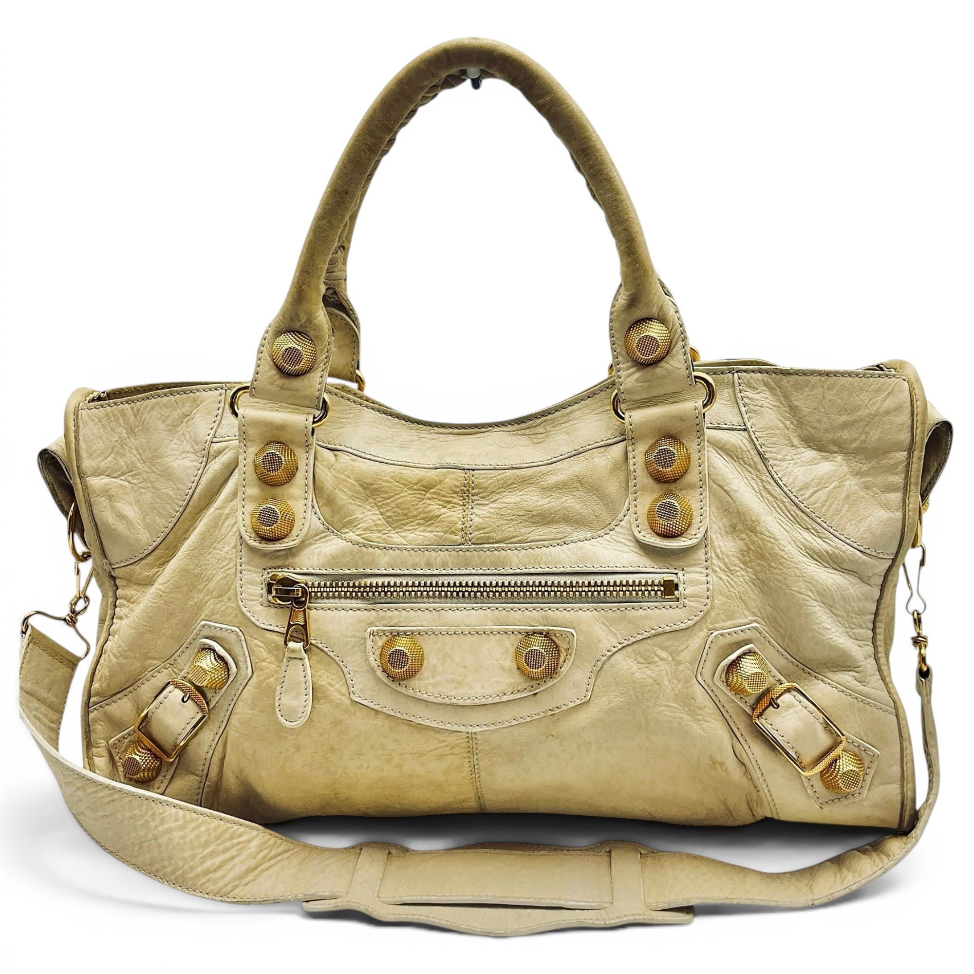 City leather handbag