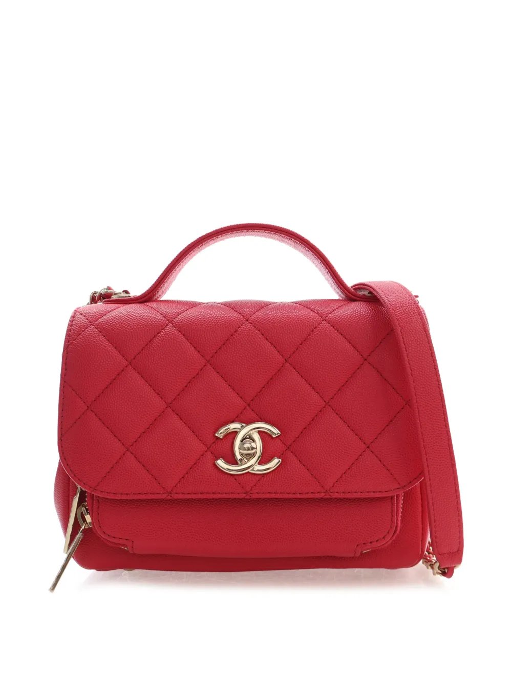 2018 Small Quilted Caviar Business Affinity Top Handle Flap satchel