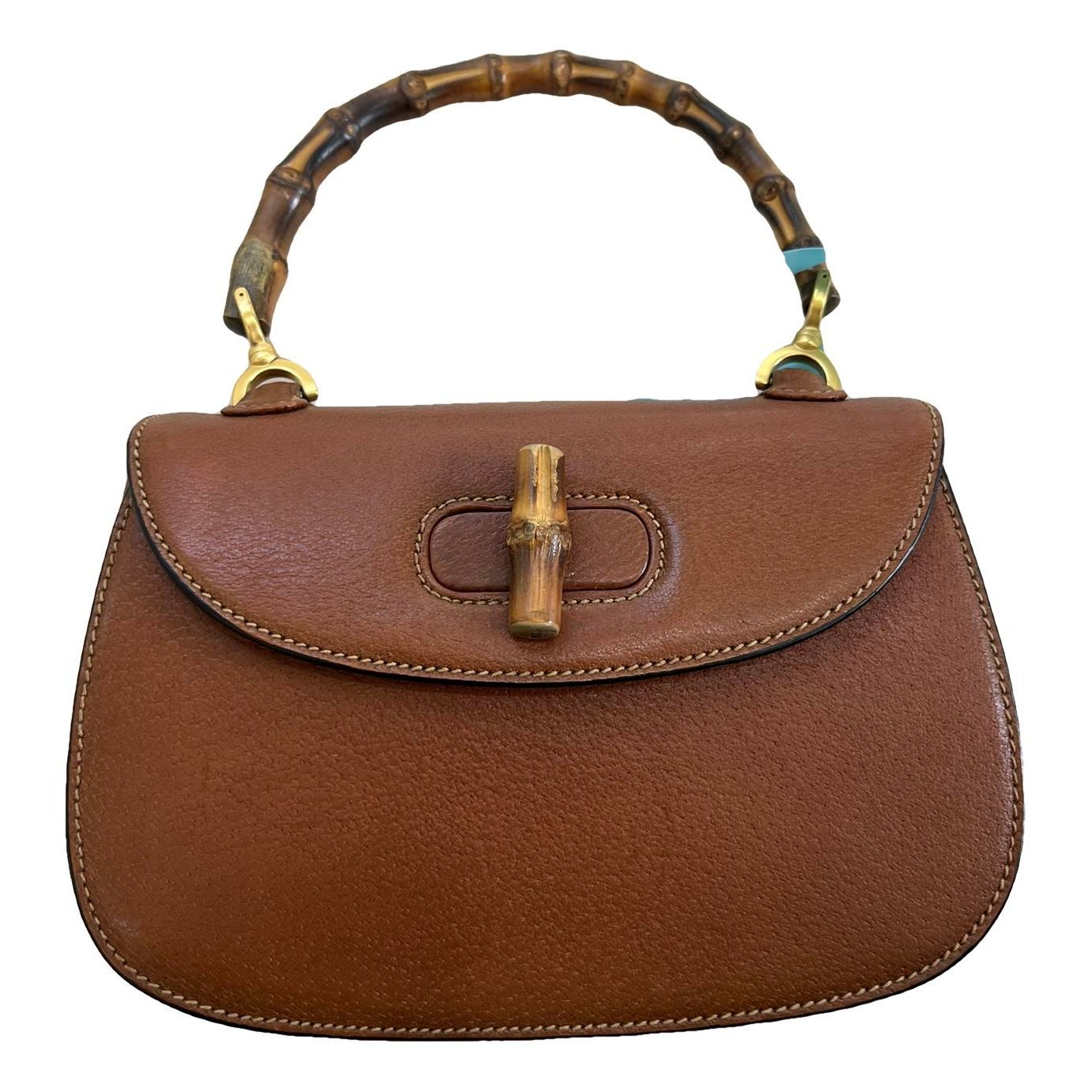Convertible Bamboo Top Handle leather handbag