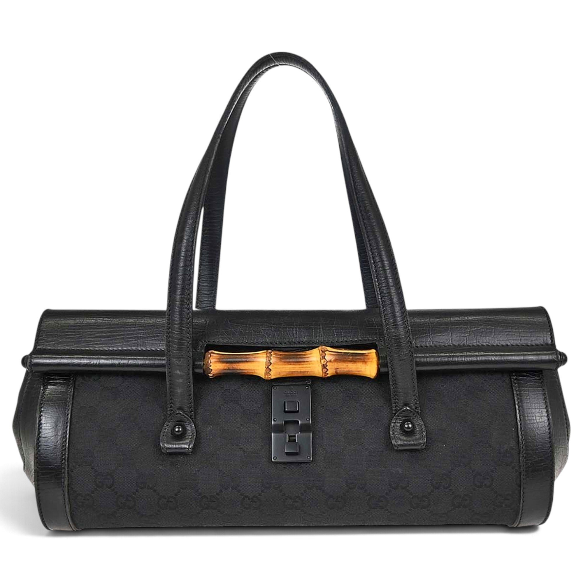 Bamboo Top Handle leather handbag