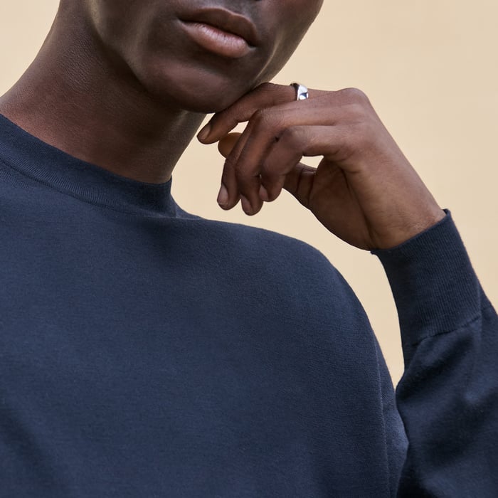 Marine "Detail H" Crewneck Sweater