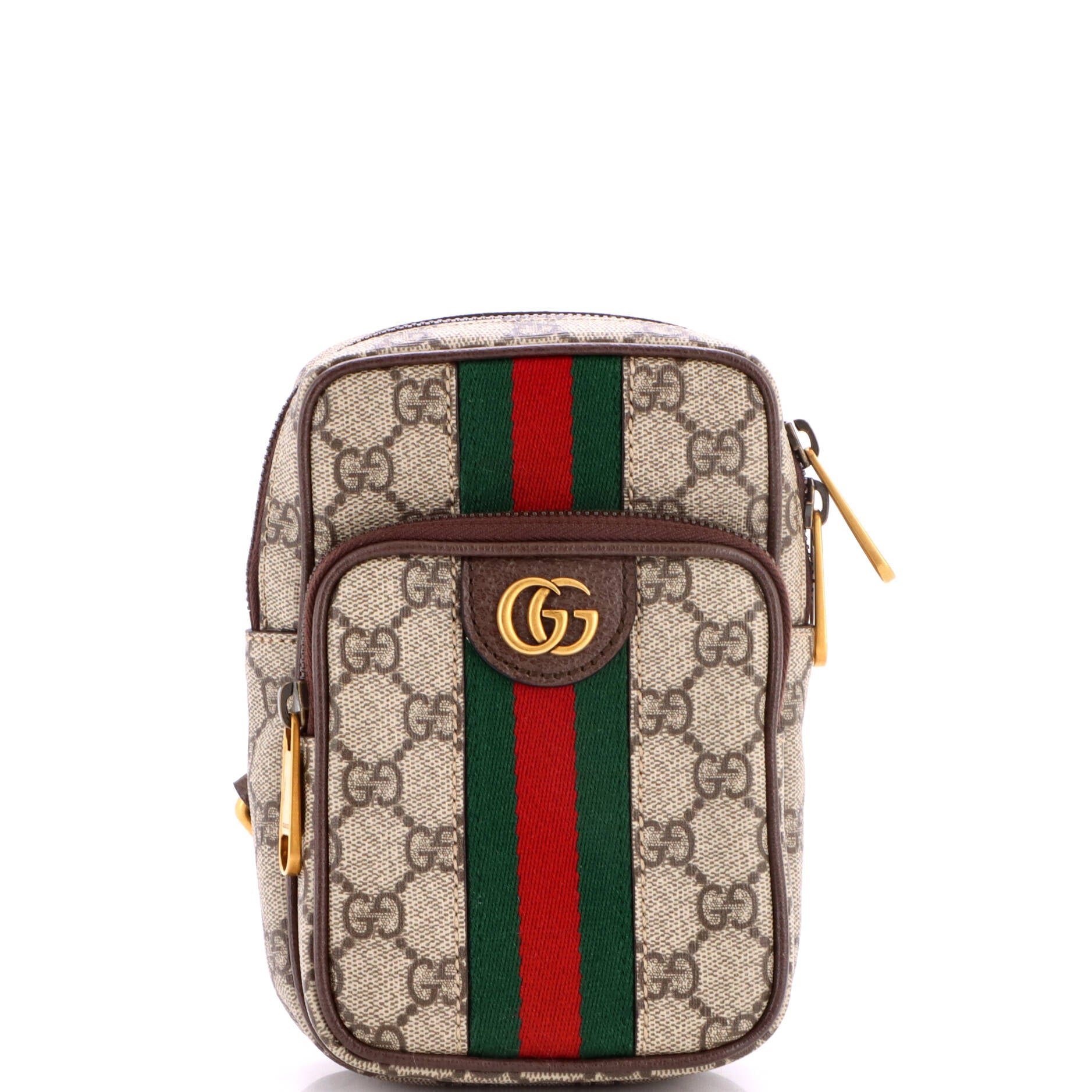 Ophidia Front Pocket Zip Crossbody Bag GG Coated Canvas Mini