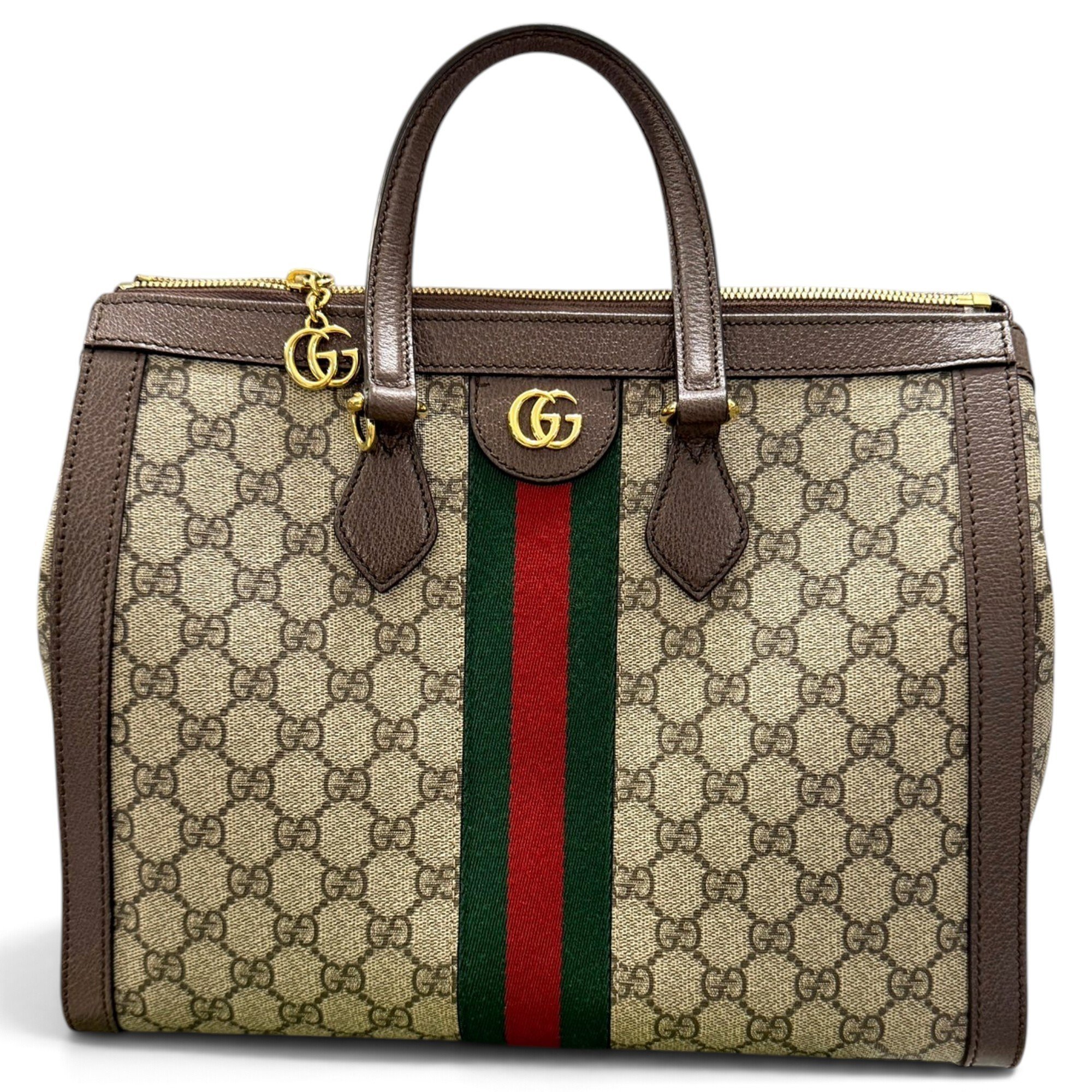 Ophidia Top Handle leather handbag