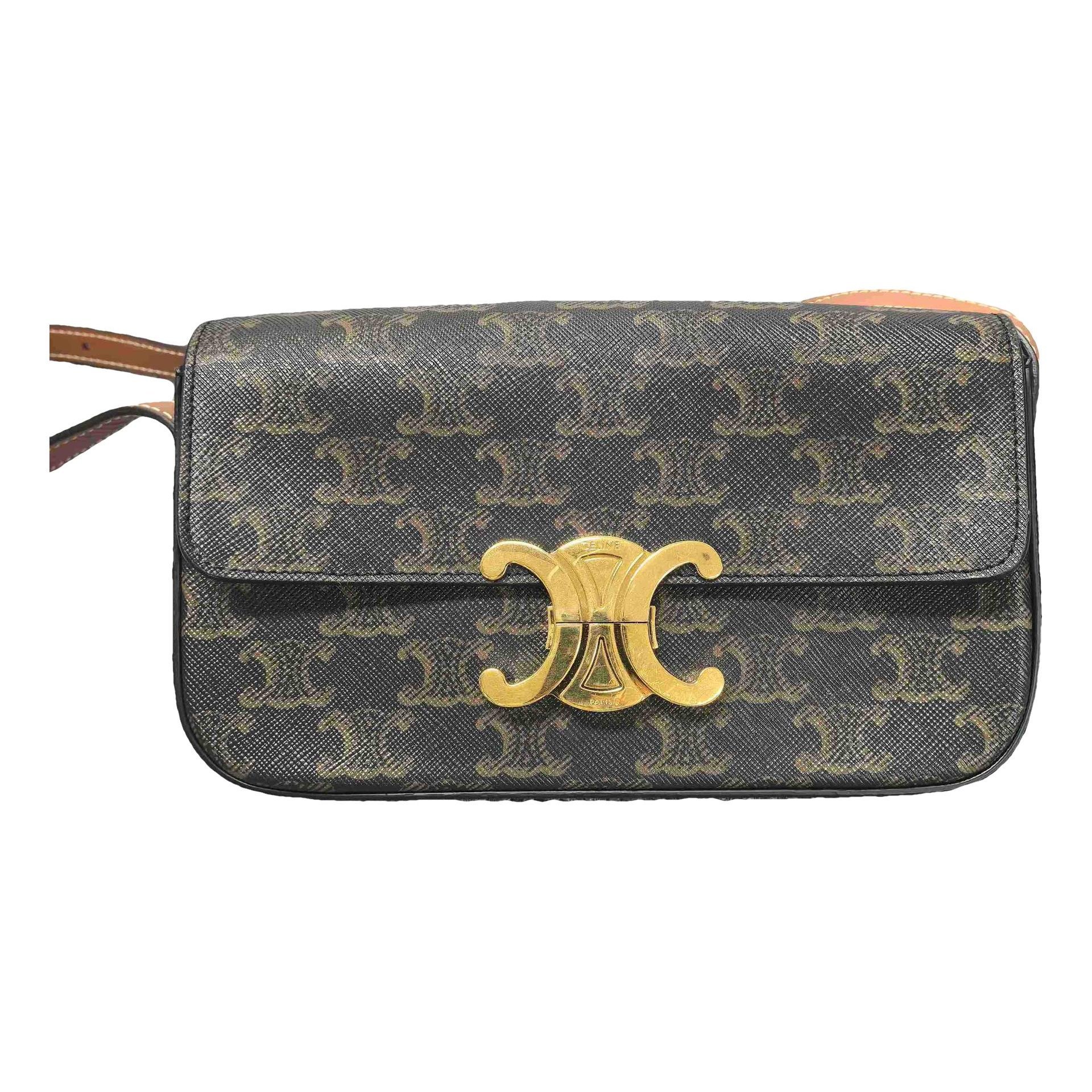 Triomphe chain leather handbag
