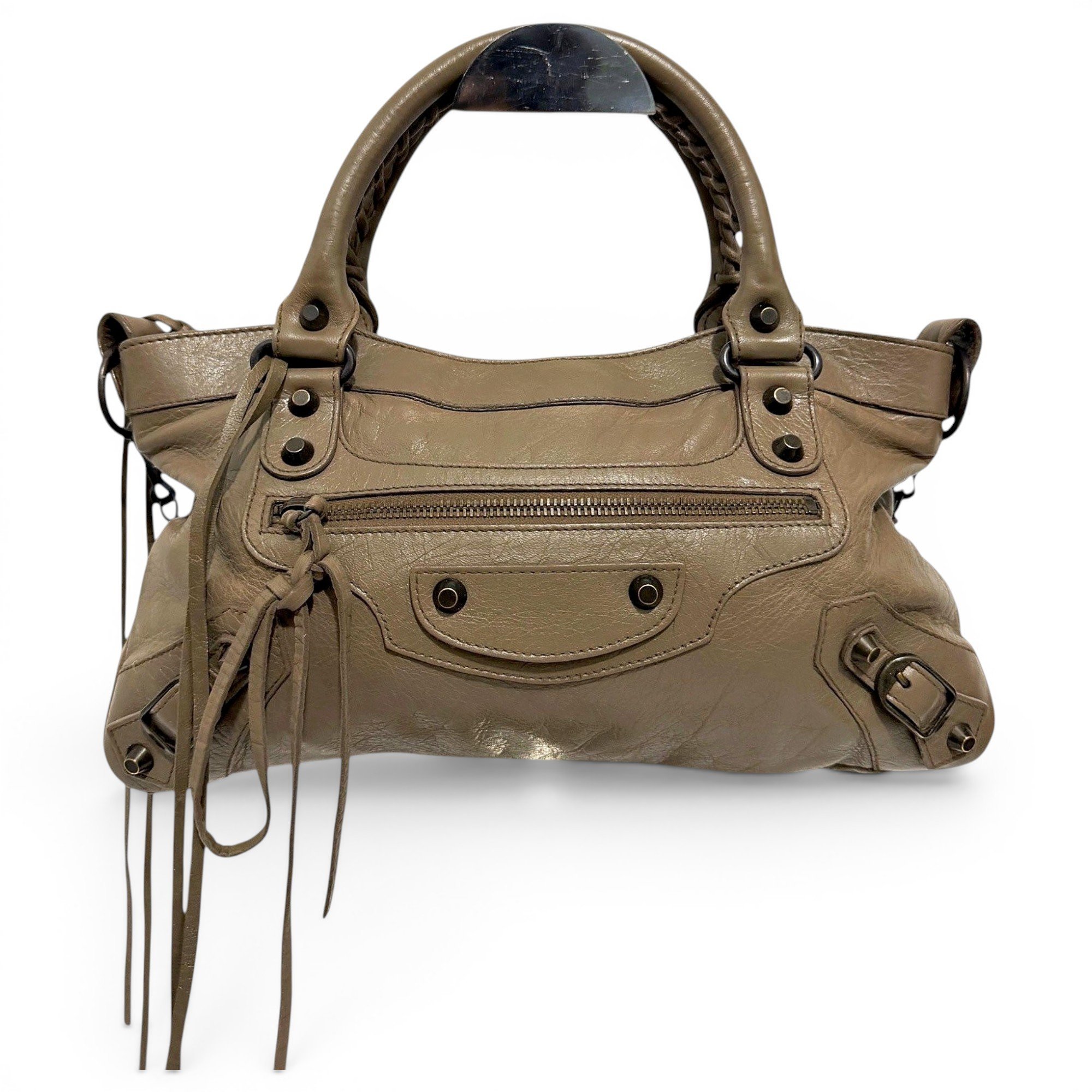 City leather handbag