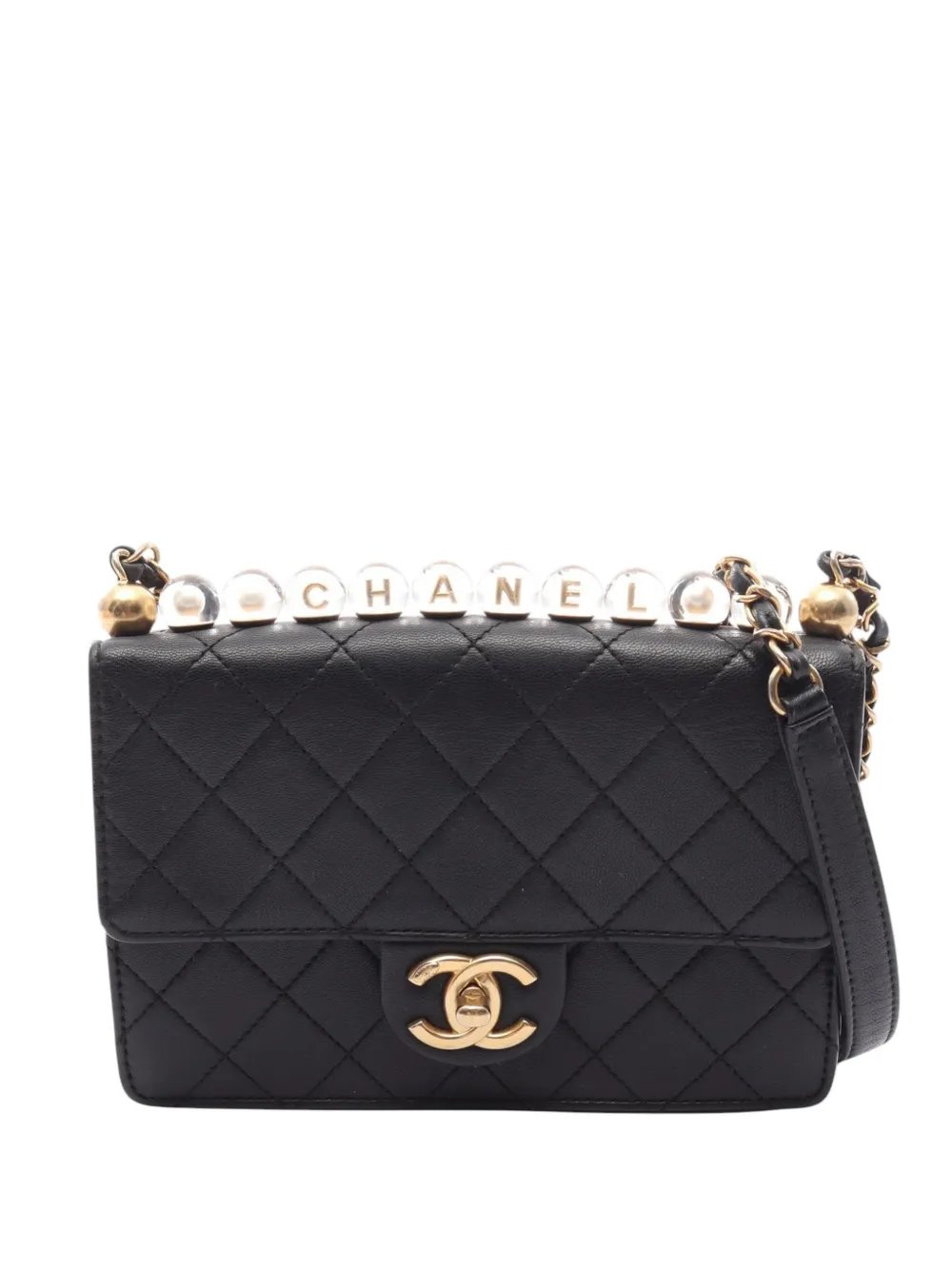 2019 Small Quilted Lambskin Chic Pearls Flap crossbody bag