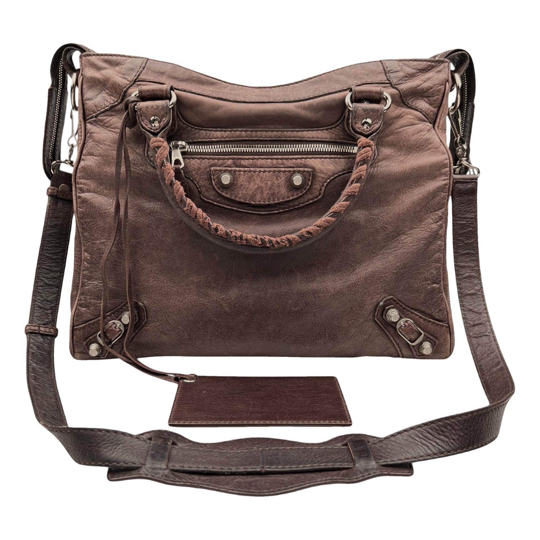 City leather handbag