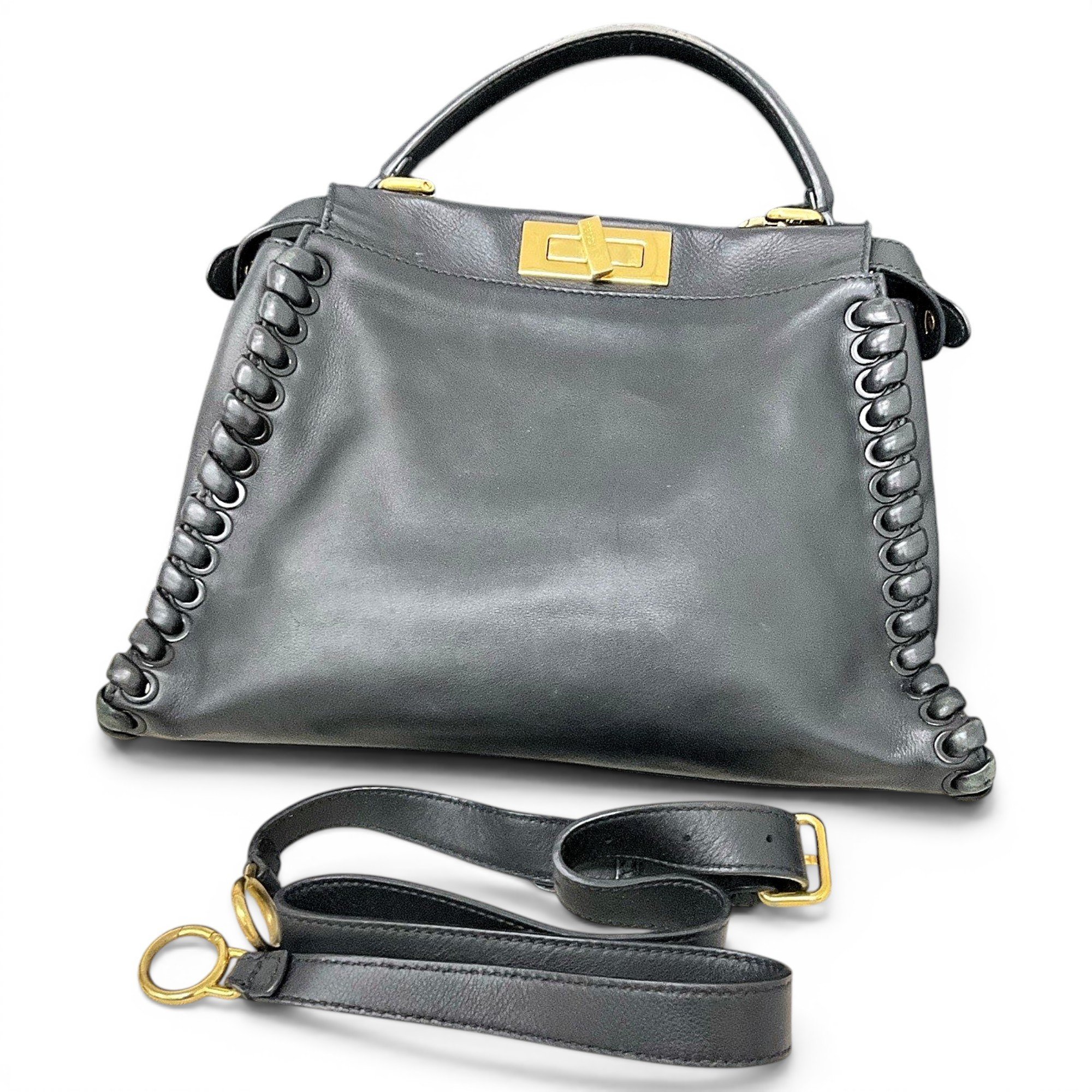 Peekaboo leather handbag