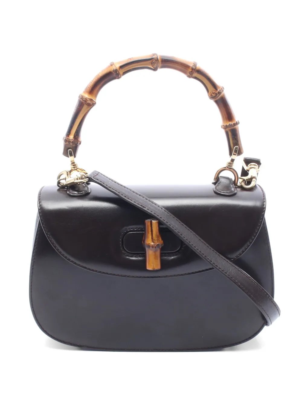 2000s Bamboo two-way leather handbag