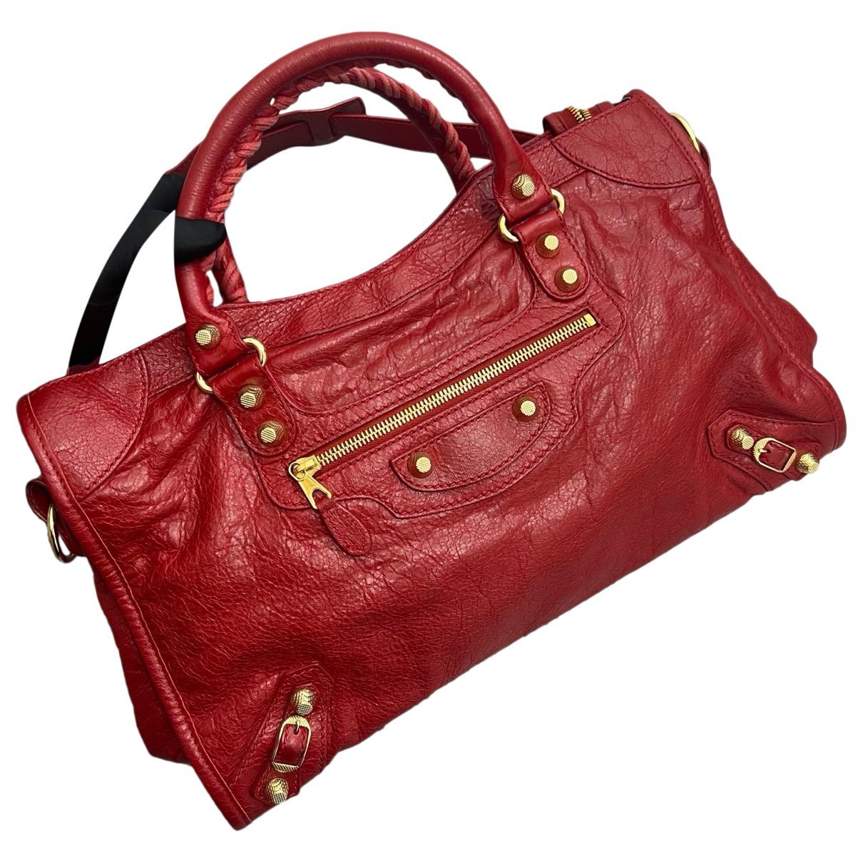 City leather handbag