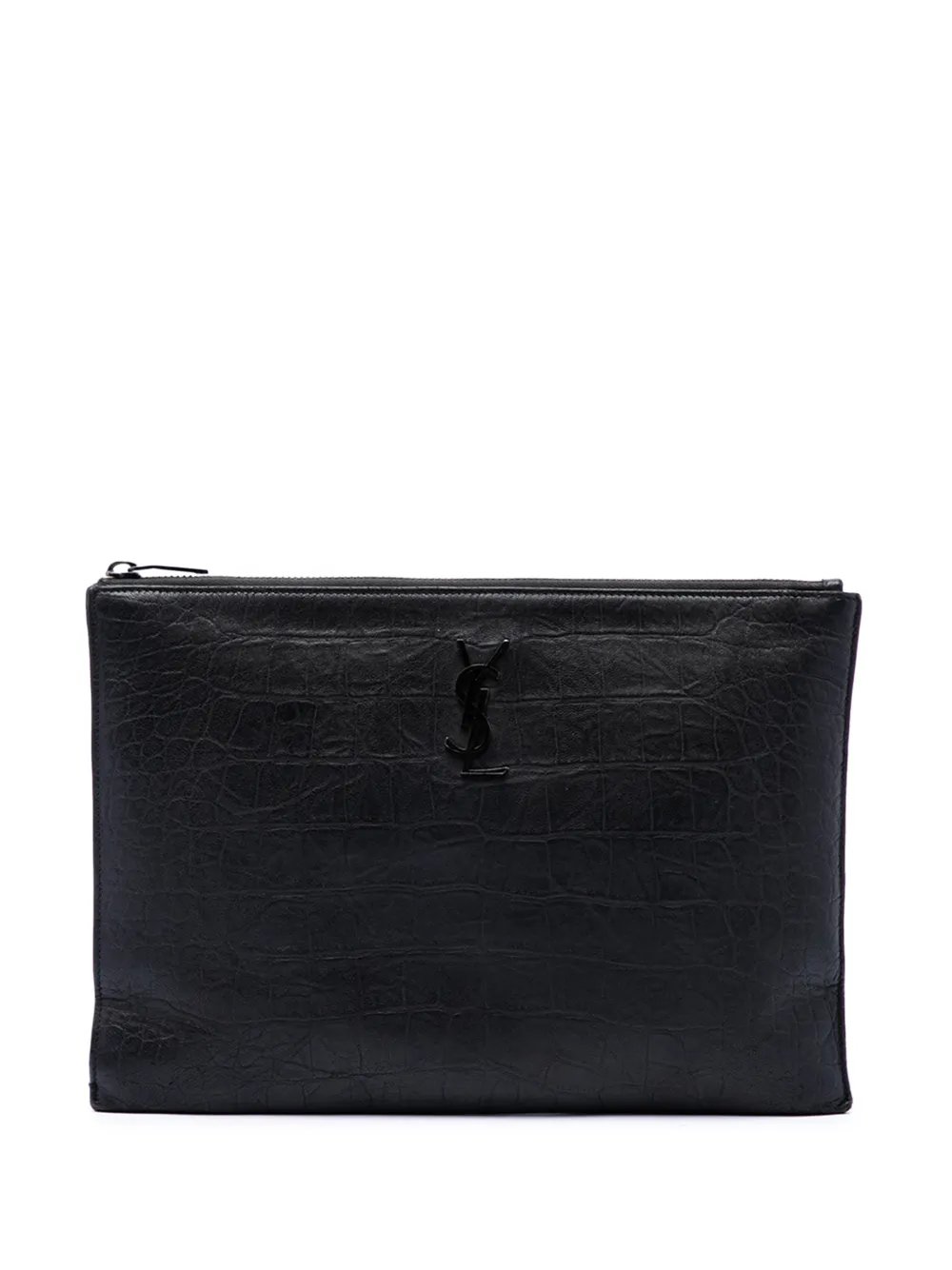 2020 Croc Embossed Leather Monogram iPad Case clutch bag