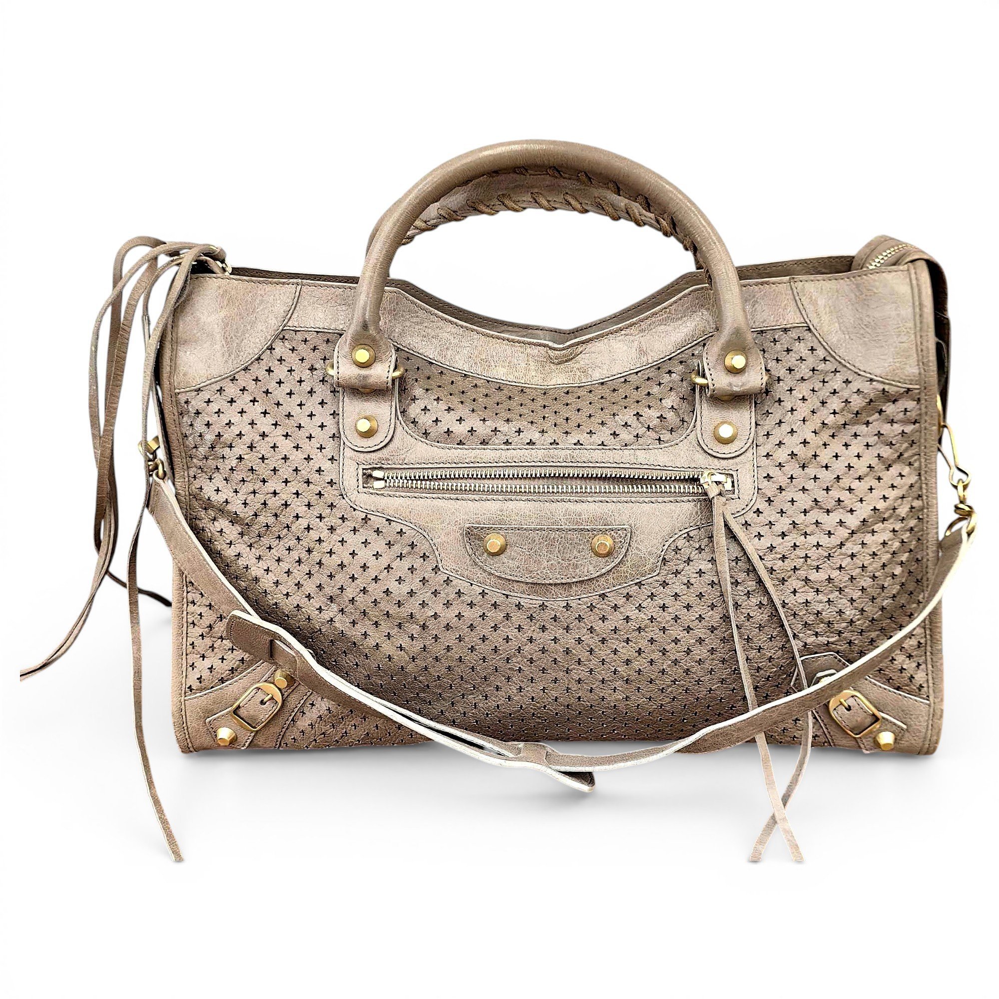 City leather handbag