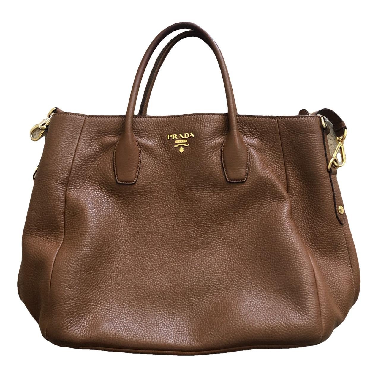 Double leather handbag
