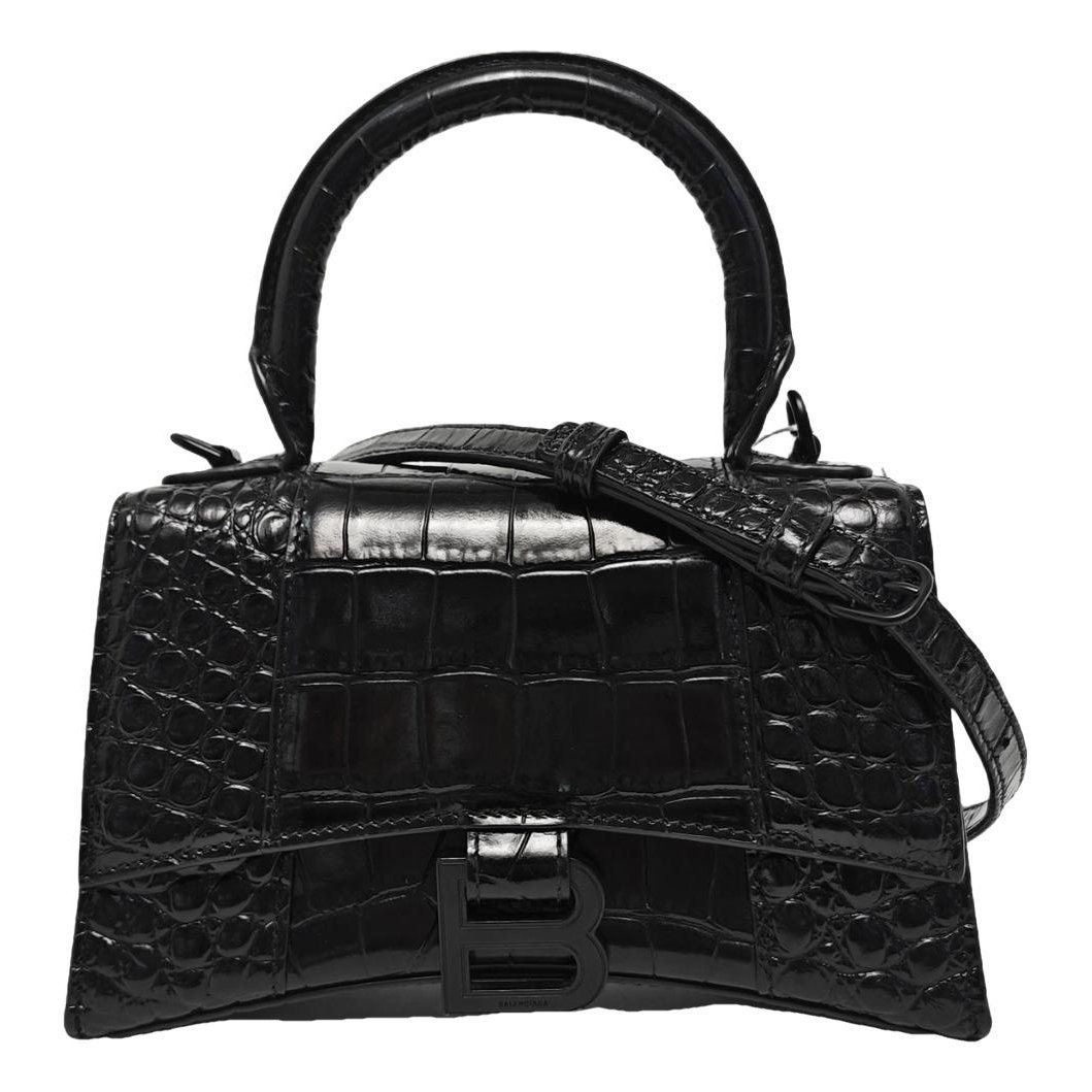 Hourglass leather handbag