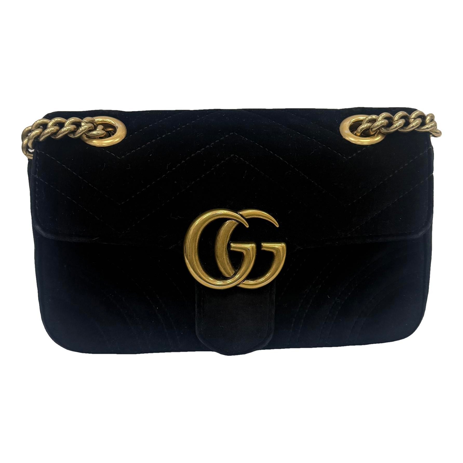 GG Marmont Flap velvet handbag