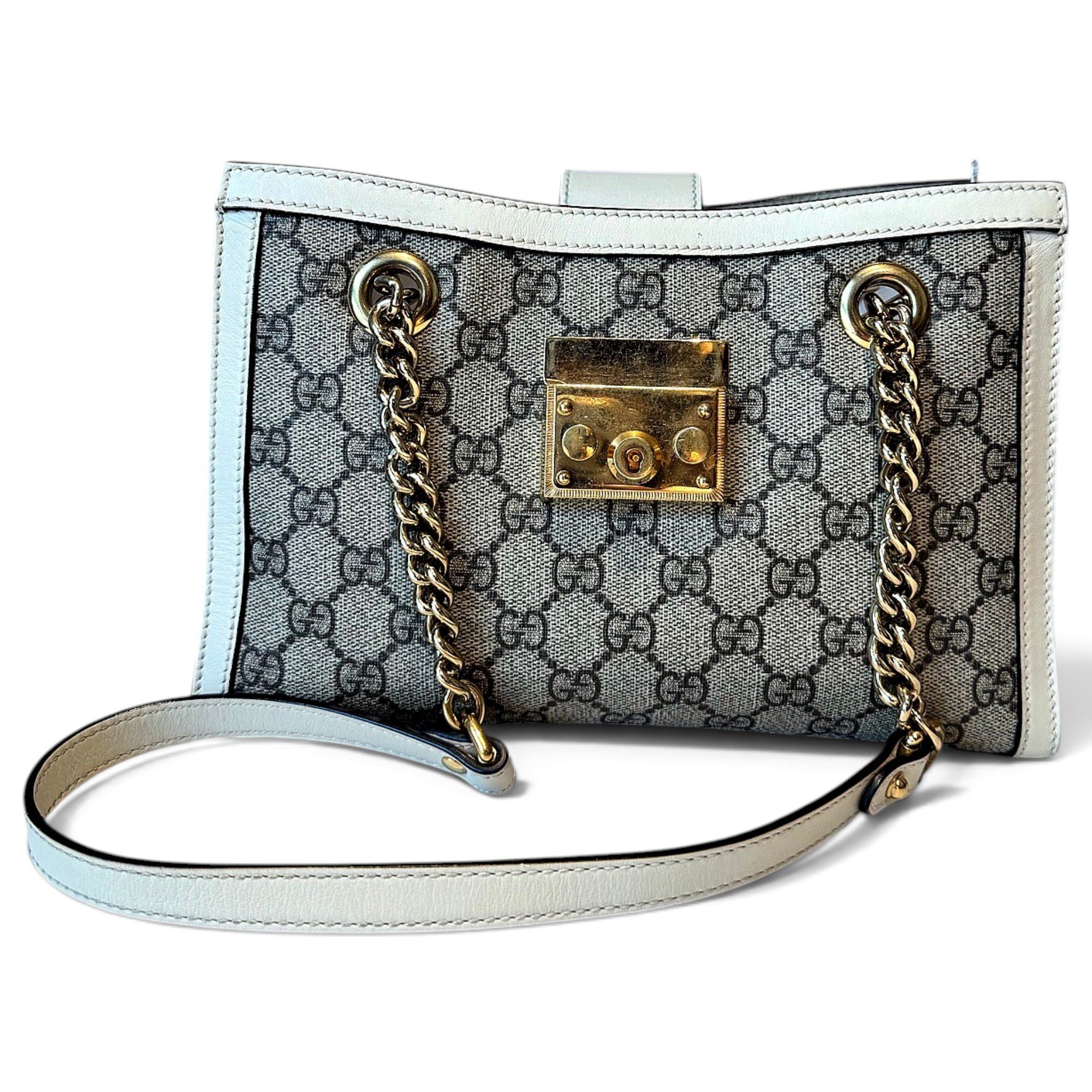 Padlock leather handbag