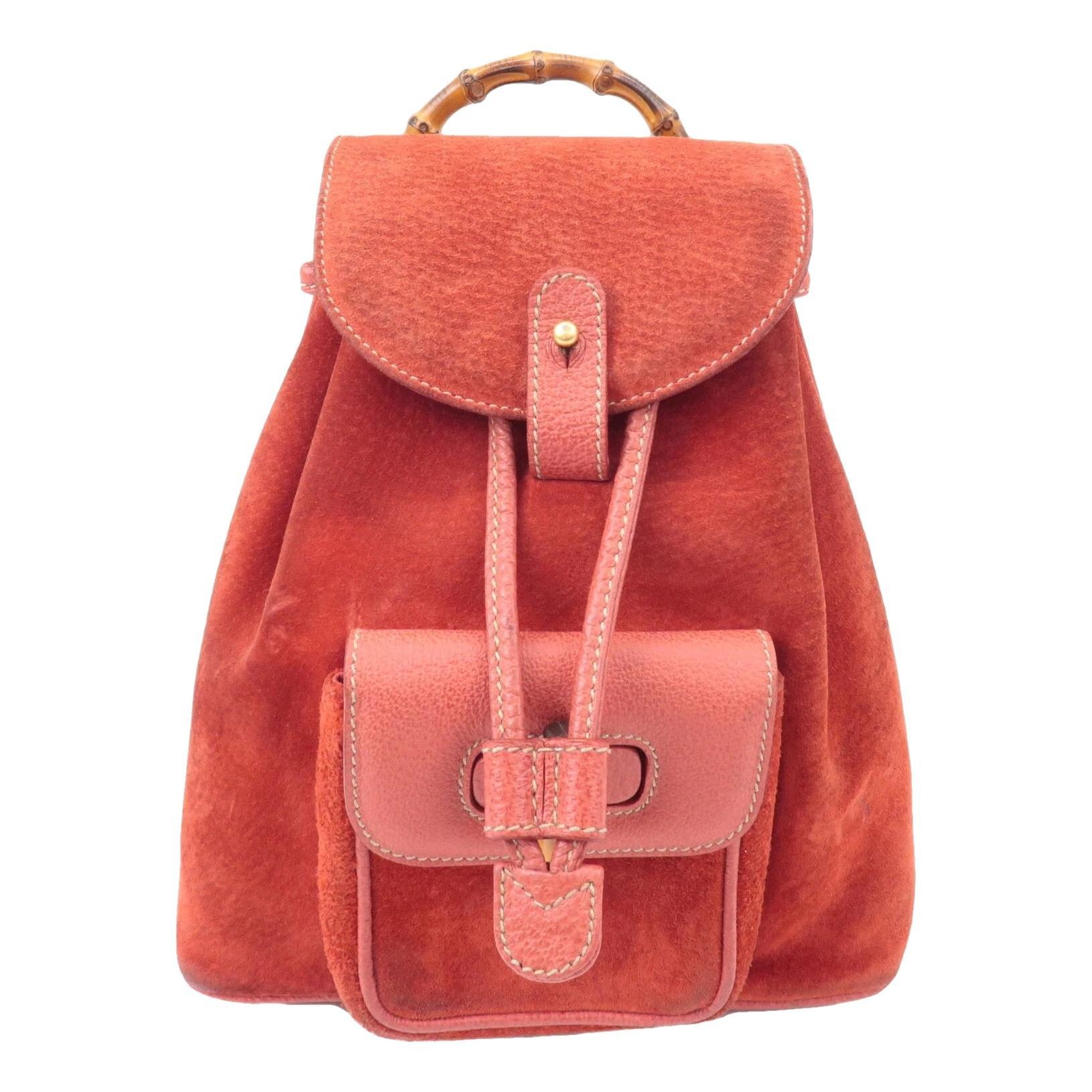 Bamboo Tassel Oval leather backpack