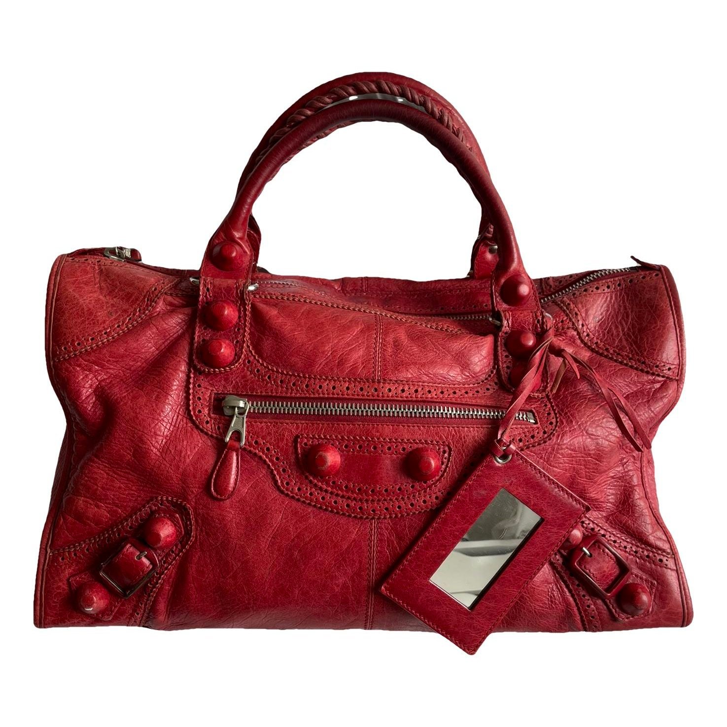 City leather handbag