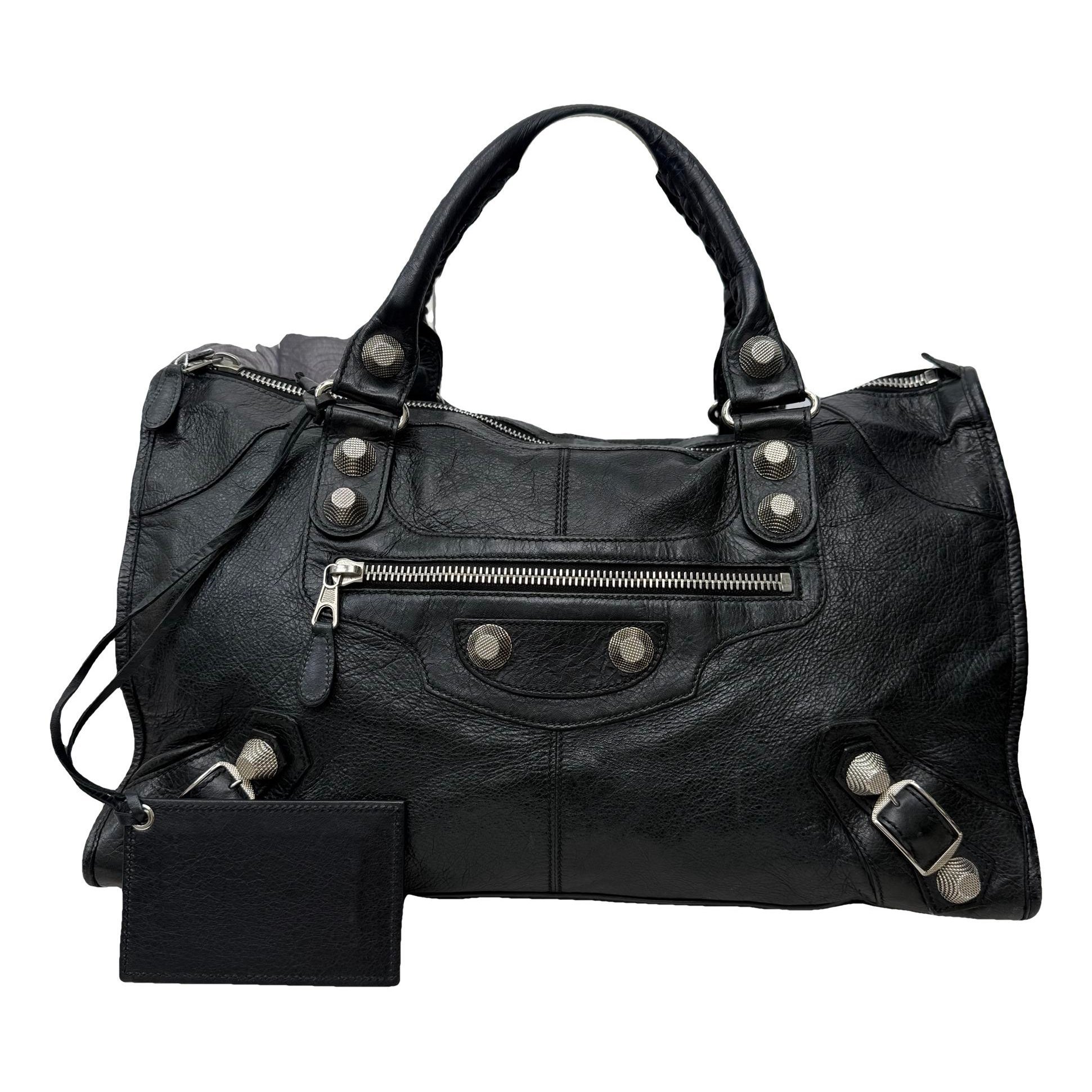 City leather handbag