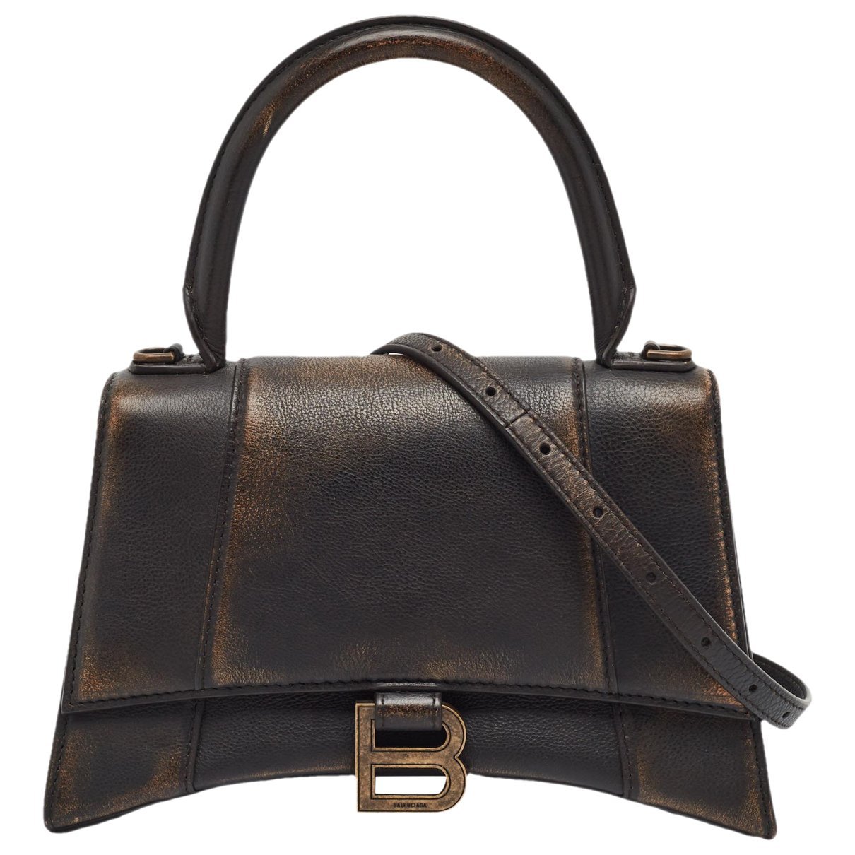 Hourglass leather satchel