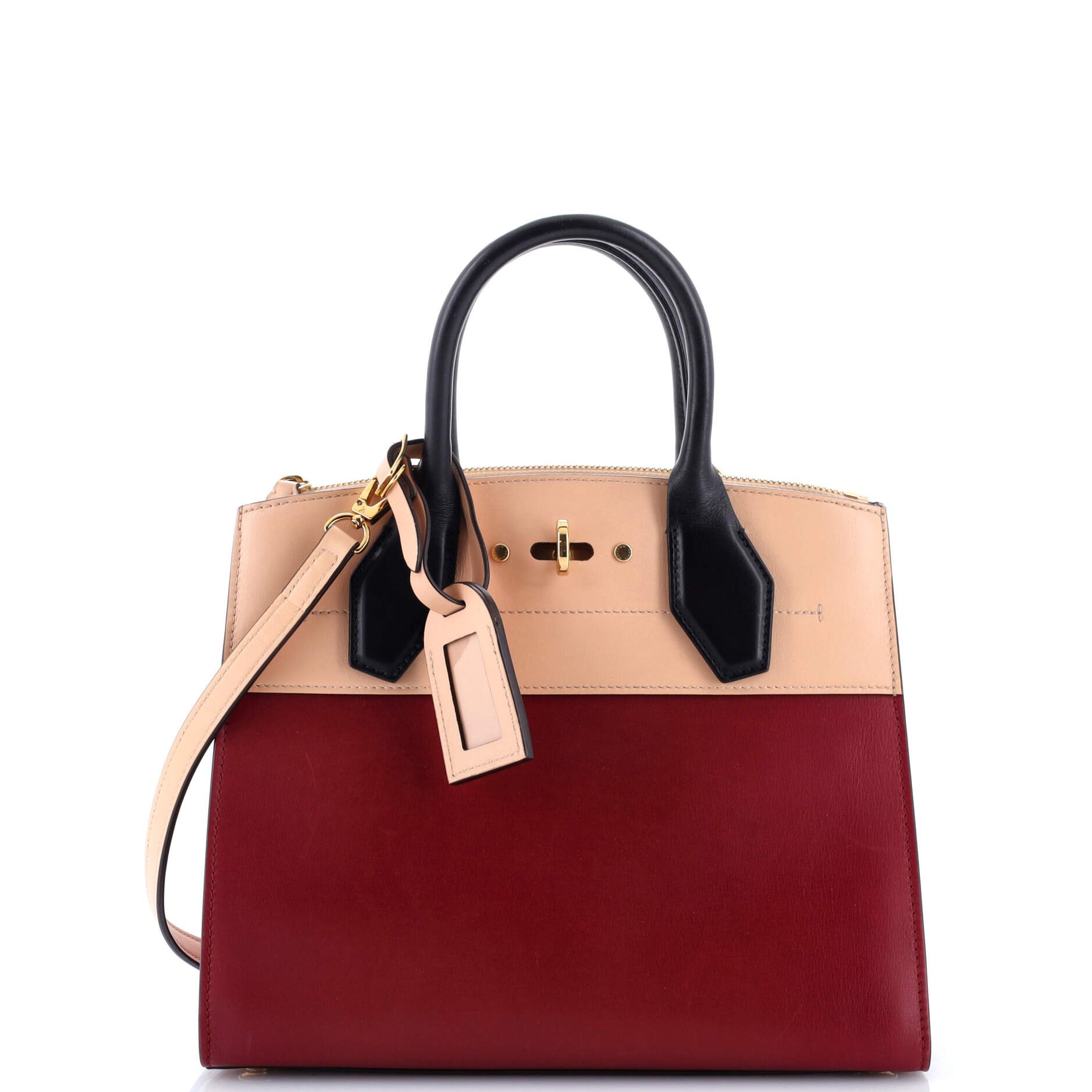 Louis Vuitton City Steamer Handbag Leather PM
