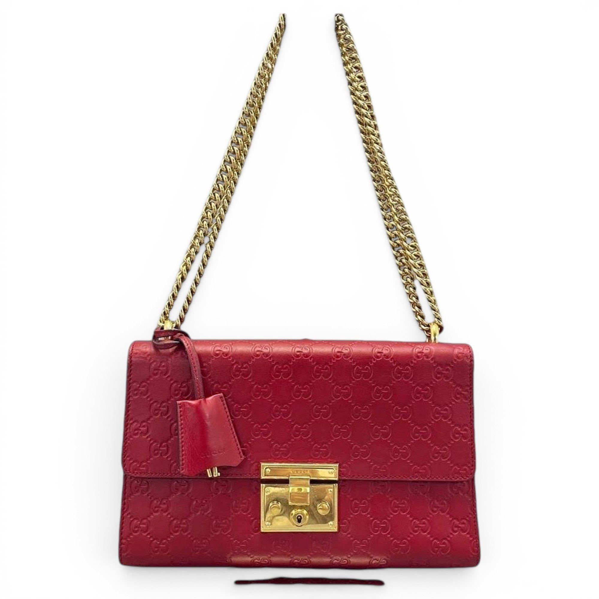 Padlock leather handbag
